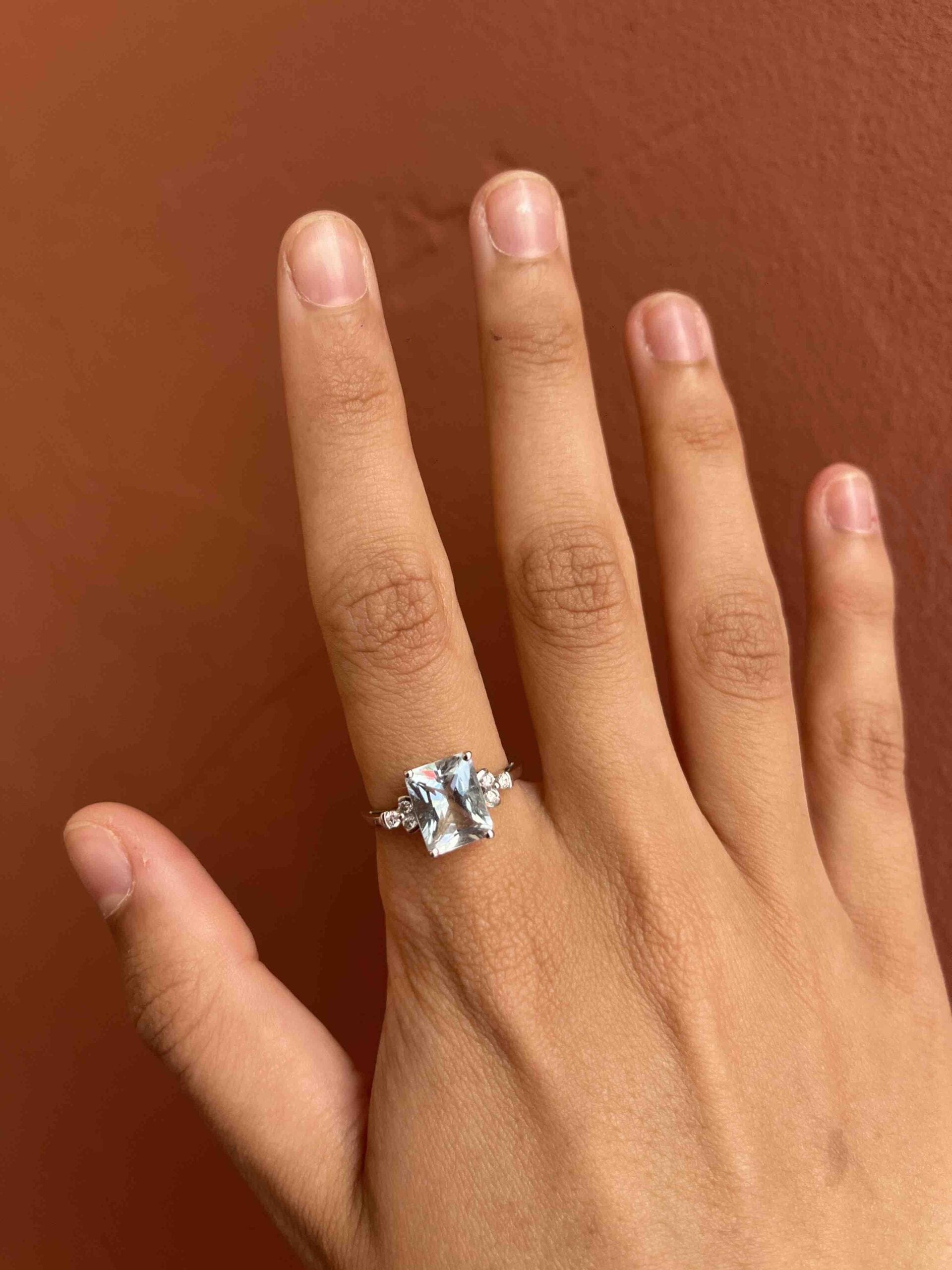 Bague vintage Aigue-marine Diamants "Arra"