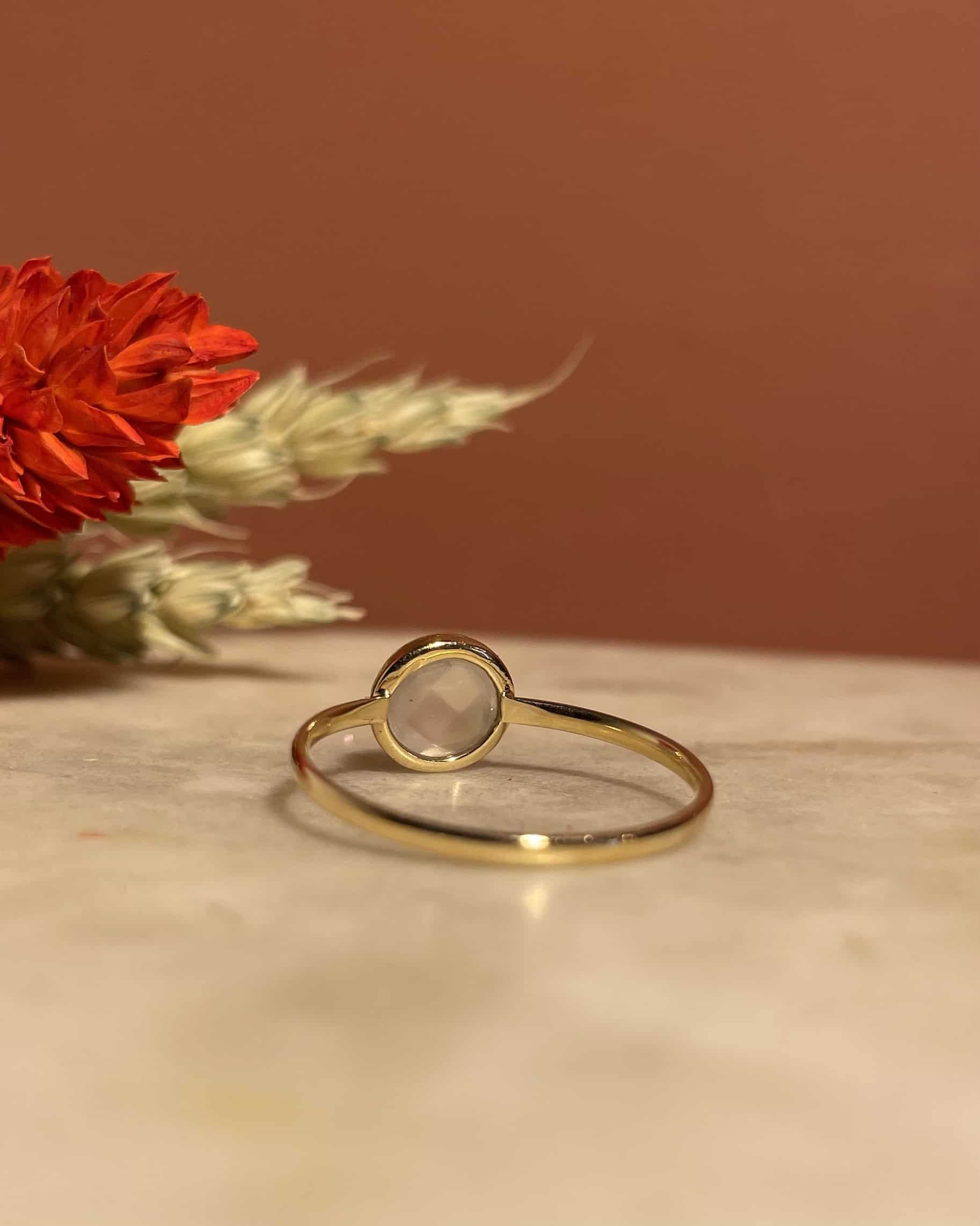 Bague Vintage Solitaire Quartz Rose "Imana"