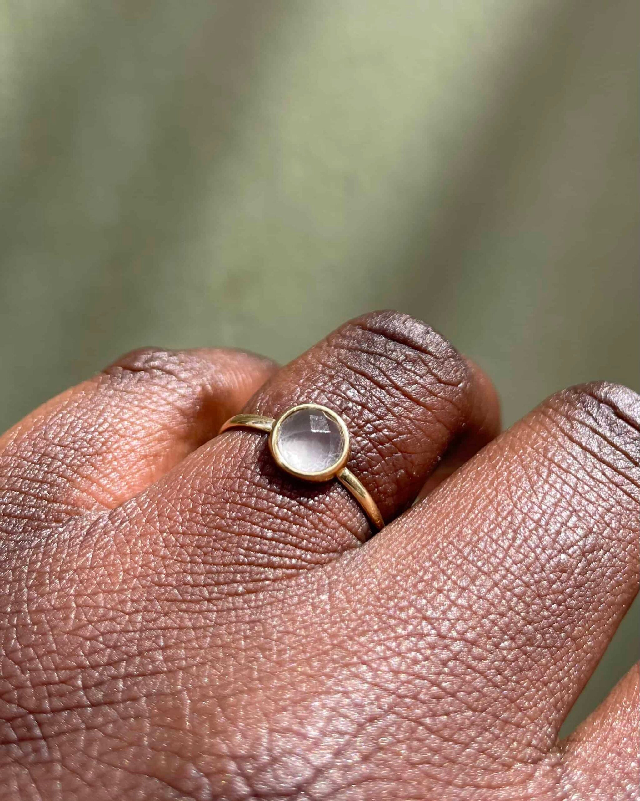 Bague Vintage Solitaire Quartz Rose "Imana"