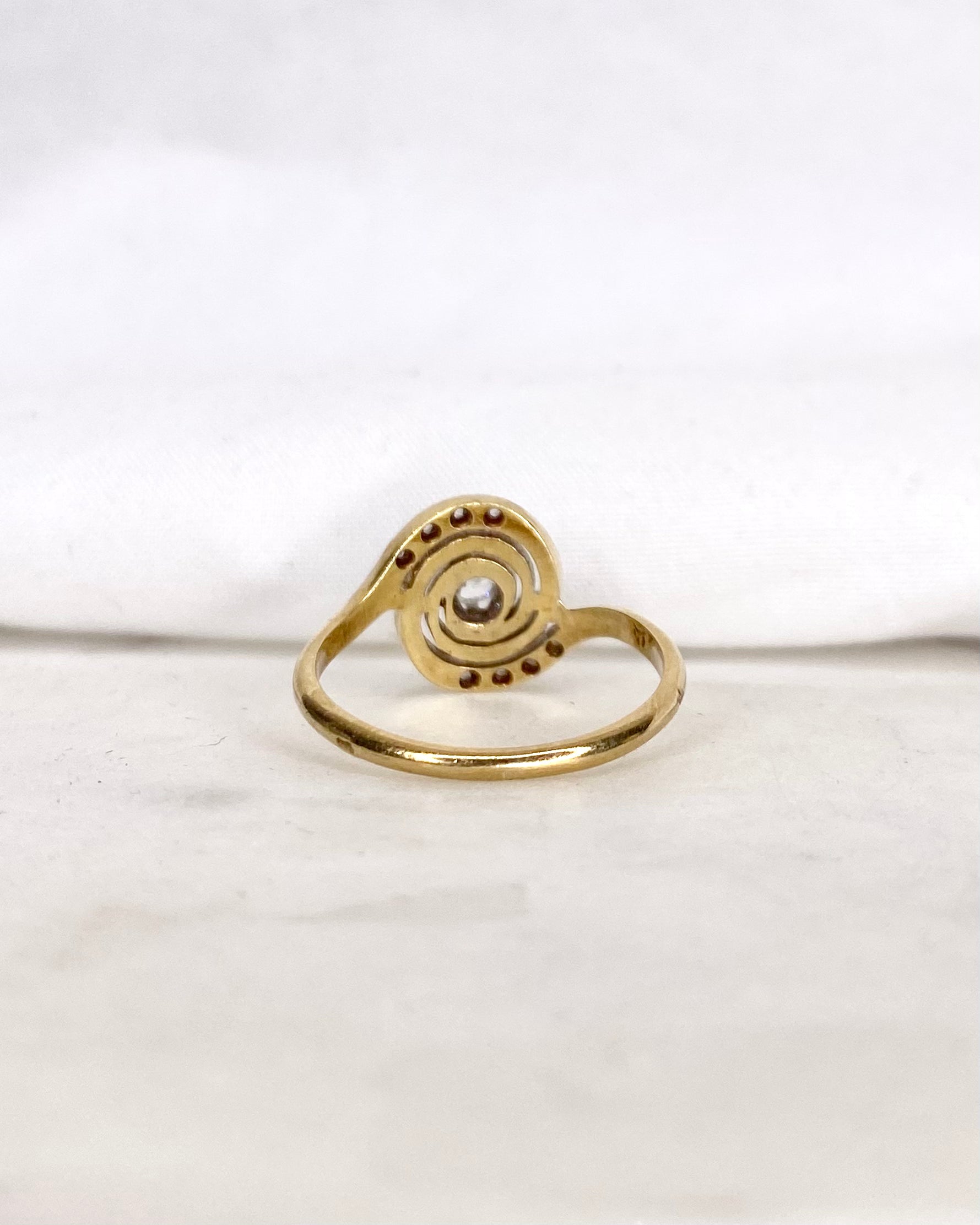 Bague Tourbillon Art-déco Diamants "Clémence"
