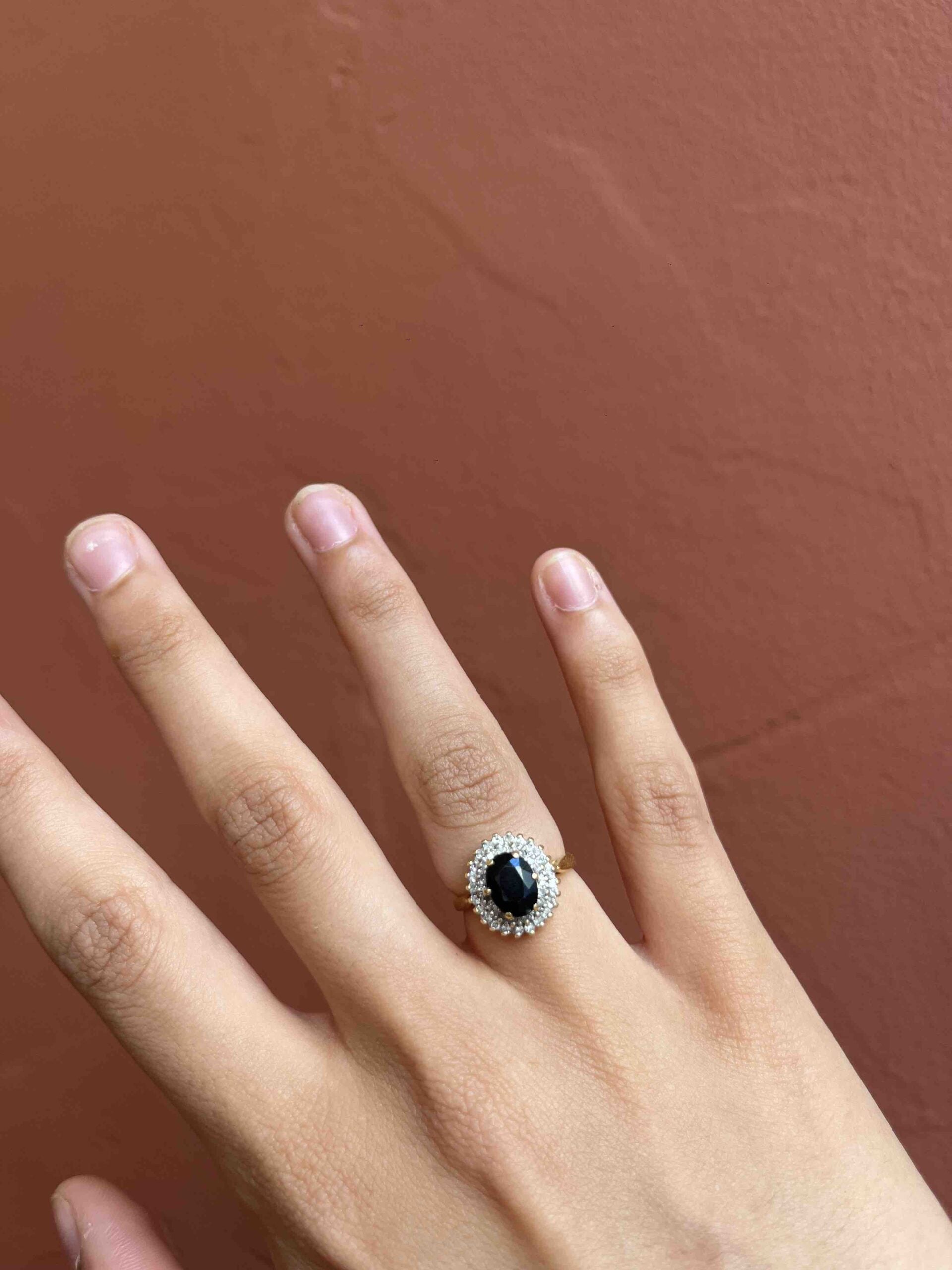 "Manal" Sapphire & Diamond Daisy Ring