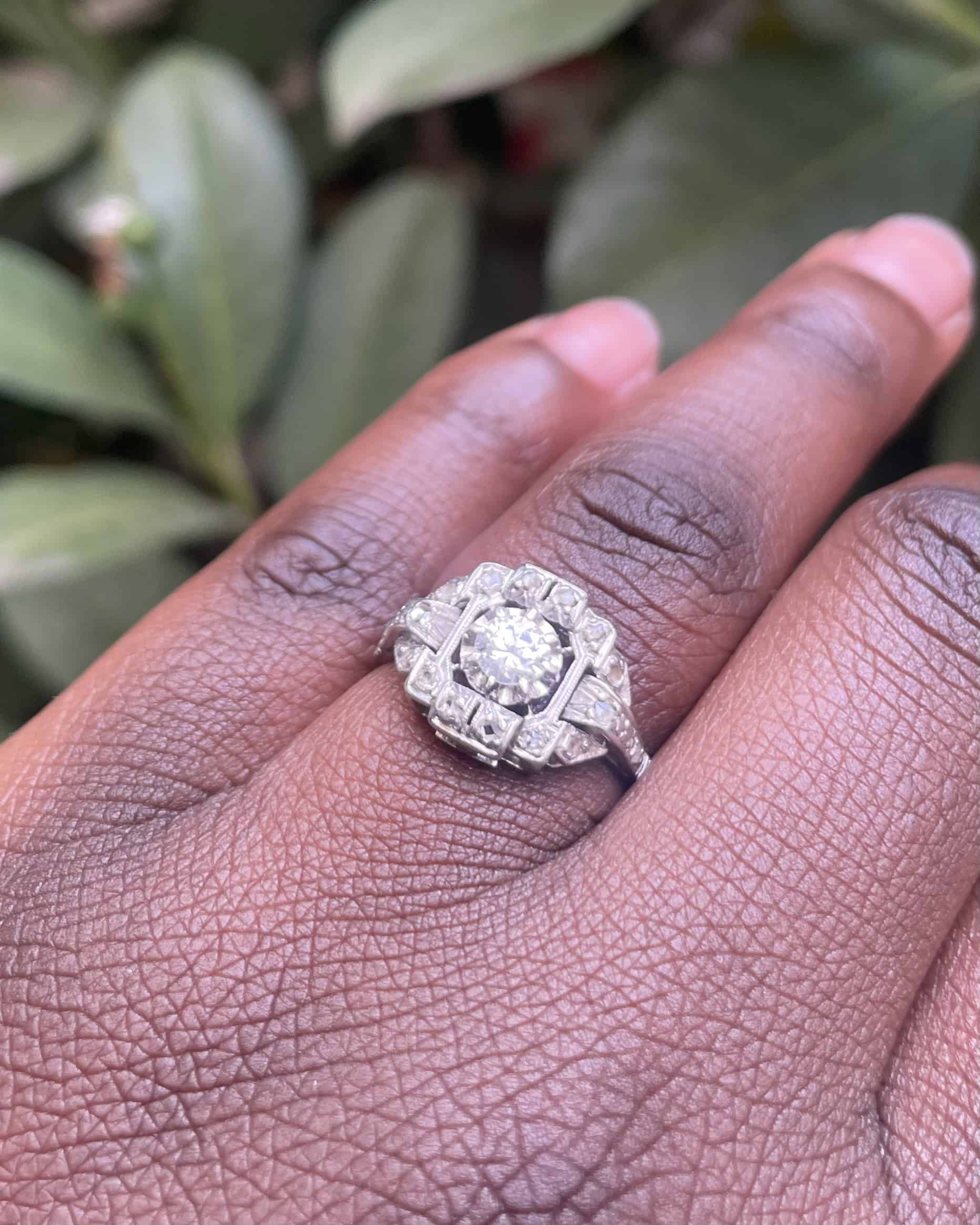 Bague Vintage Art-Déco Diamants "Yahari"