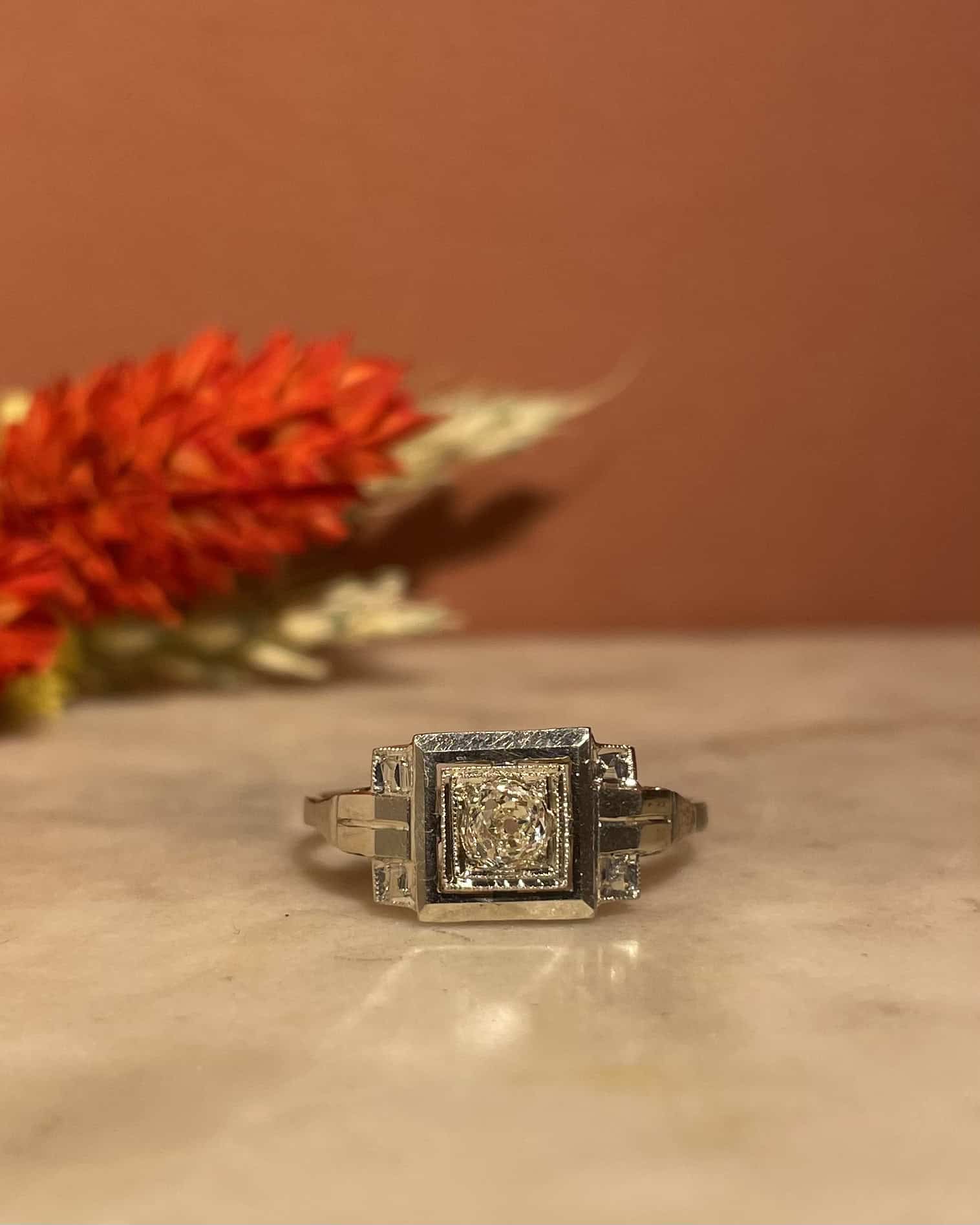 Bague Vintage Art Déco Diamant "Méolia"