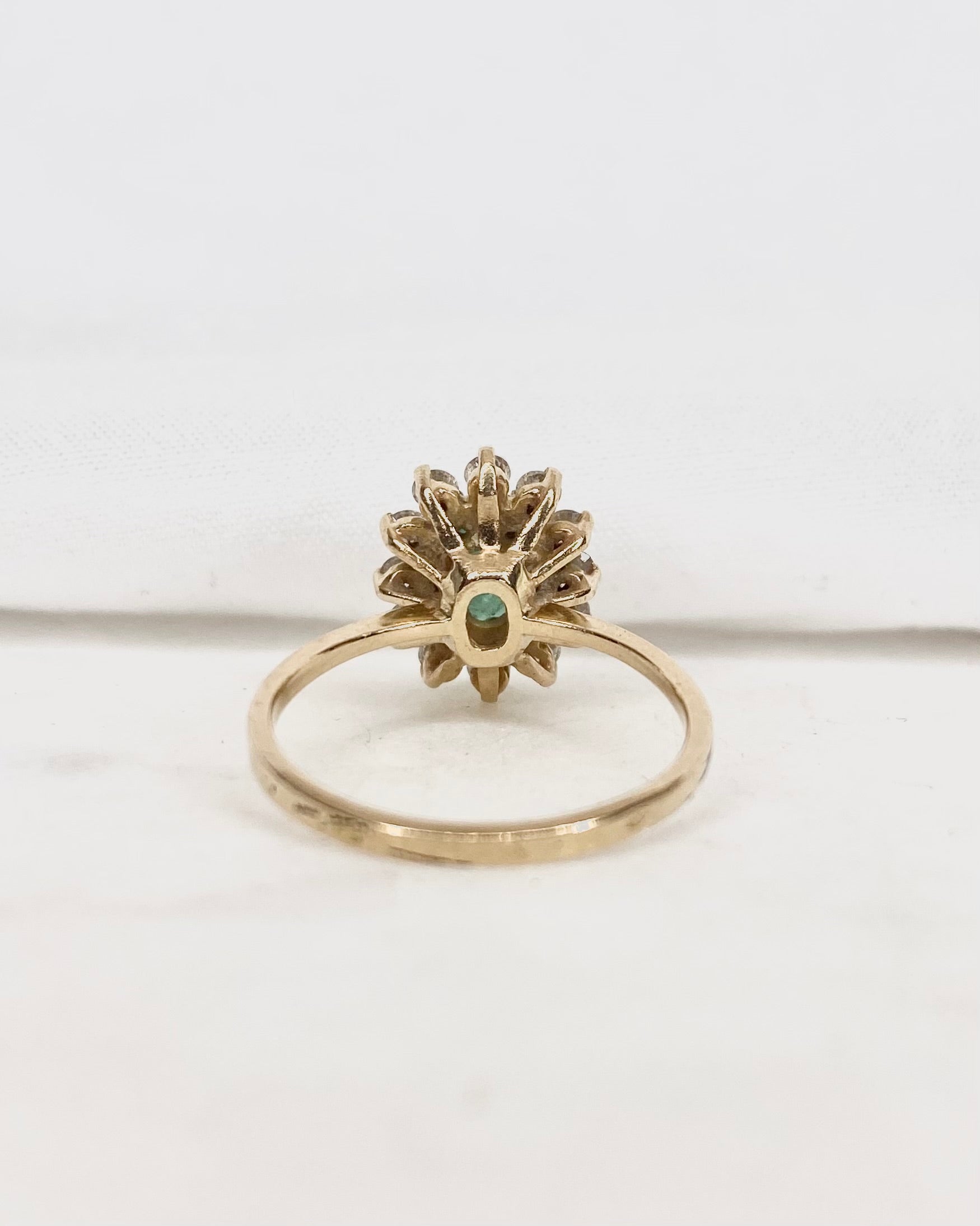 Bague Marguerite Émeraude 1 carat & Diamants "Elina"