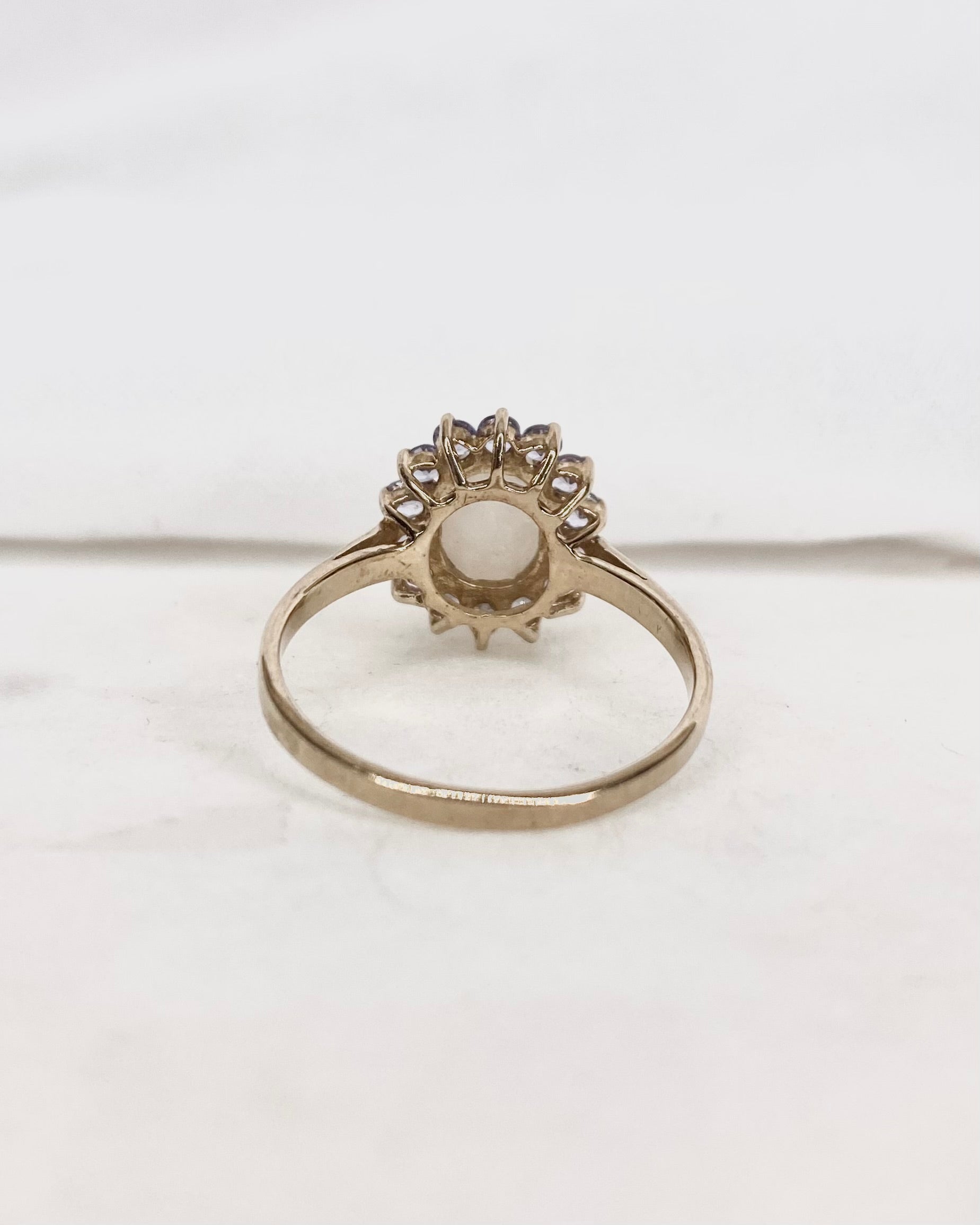 Bague Marguerite Opale 0.67 carat & Tanzanites "Valentina"