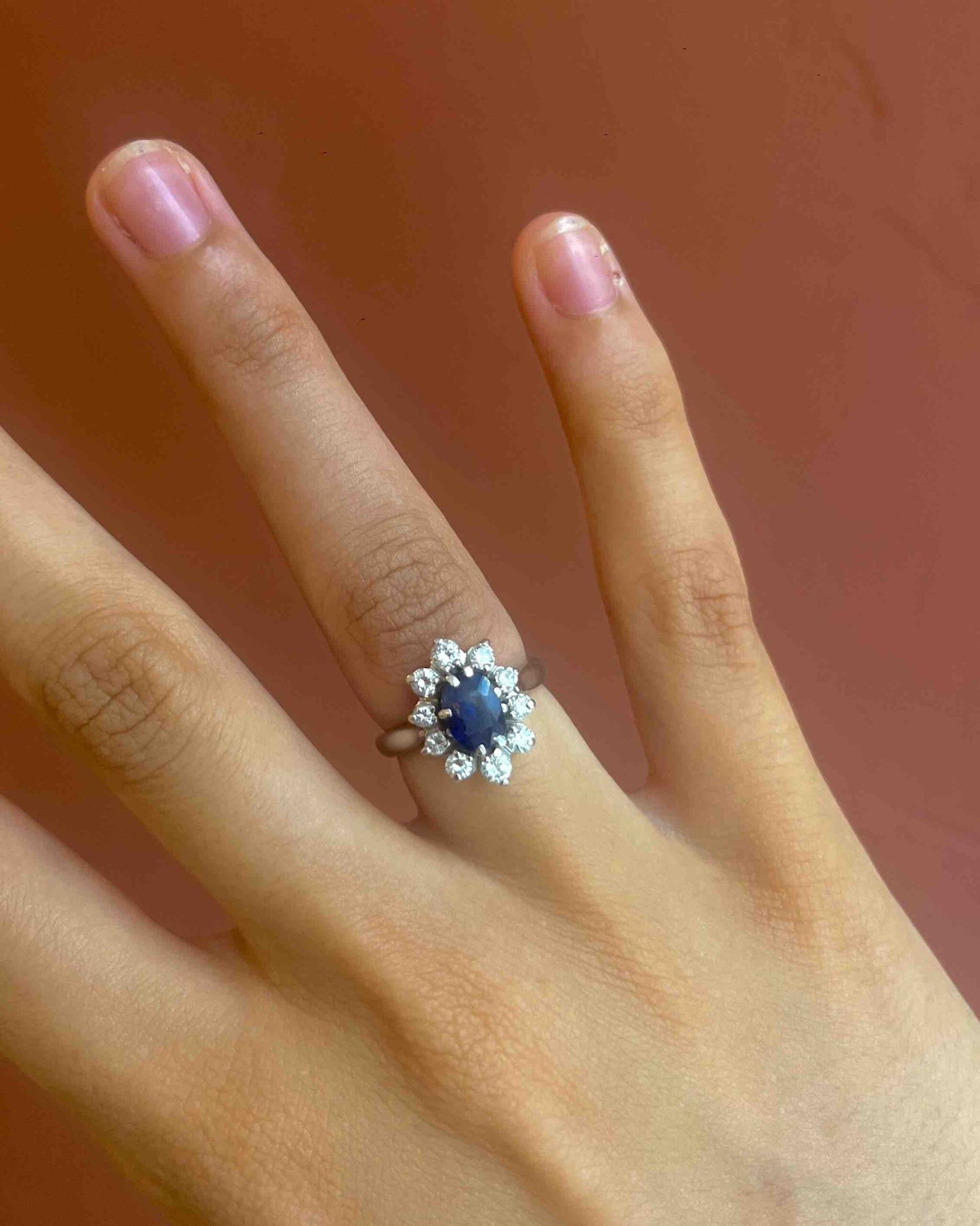 Bague Marguerite Saphir 1 carat & Diamants "Barbara"