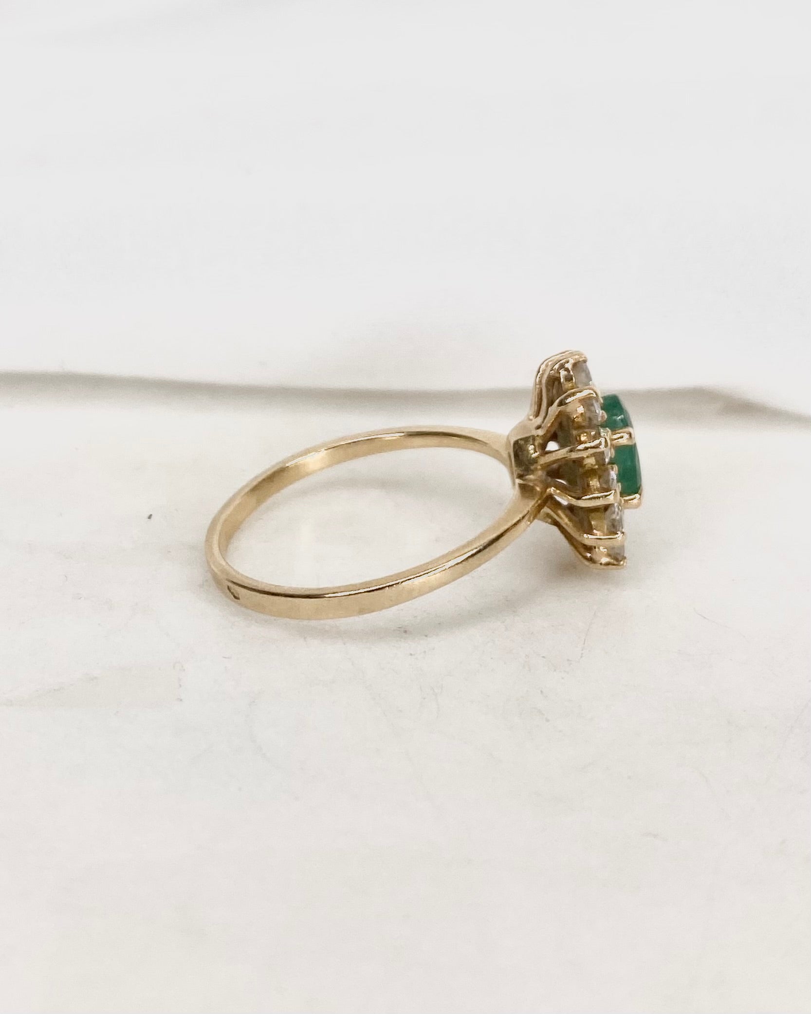 Bague Marguerite Émeraude 1 carat & Diamants "Elina"