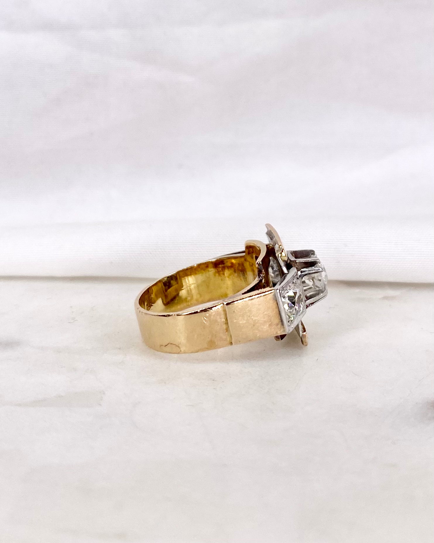 Bague Tank Trilogie Diamants 1.25 carat "Amandine"
