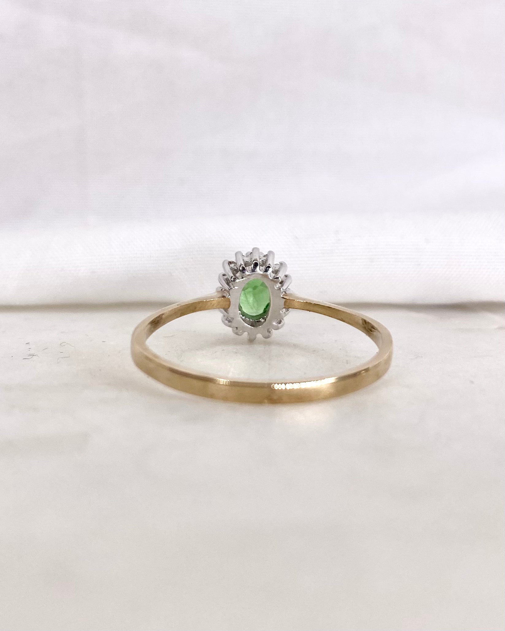 Anillo Margarita Granate Tsavorita y Diamantes "Auxane"