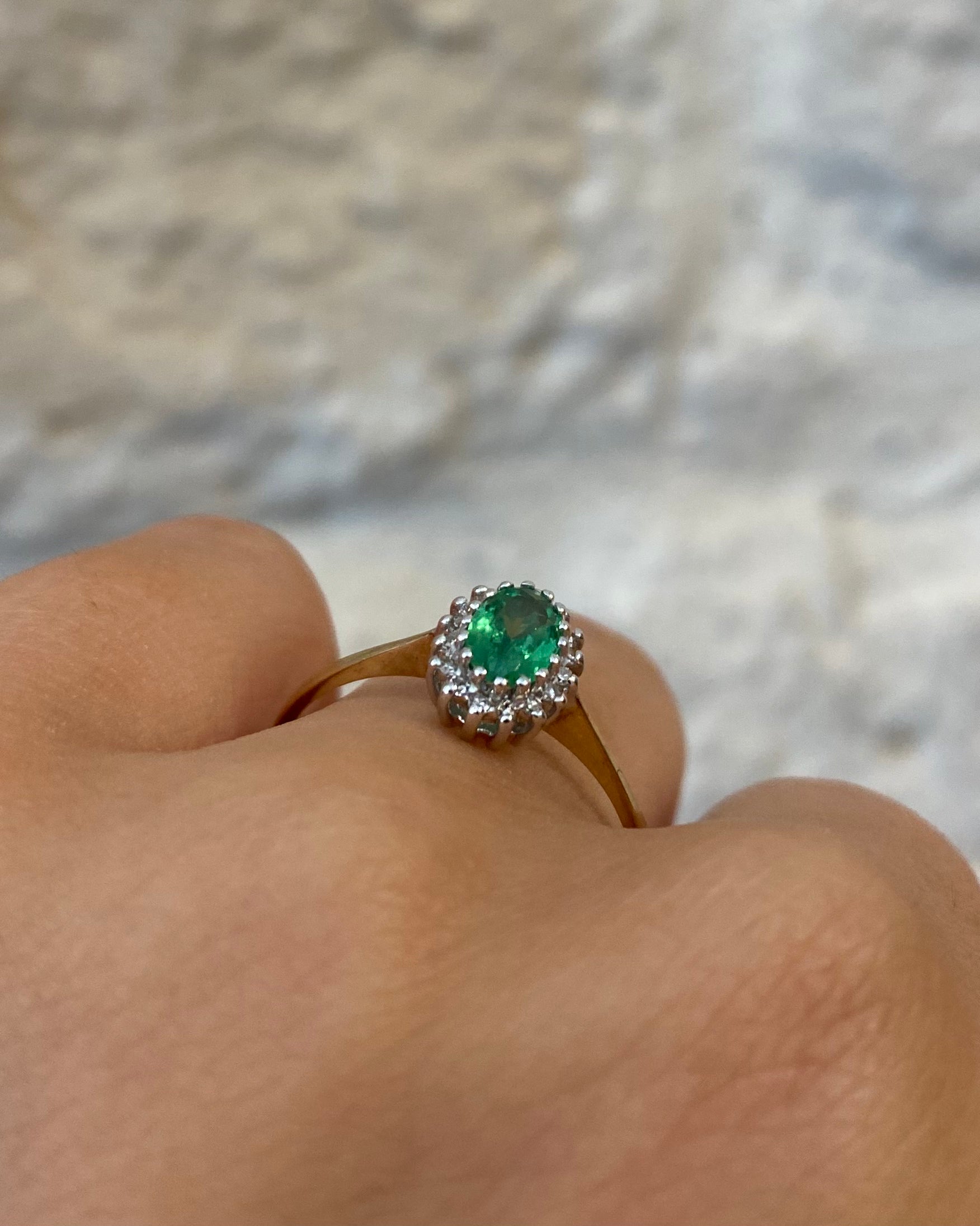 Anillo Margarita Granate Tsavorita y Diamantes "Auxane"