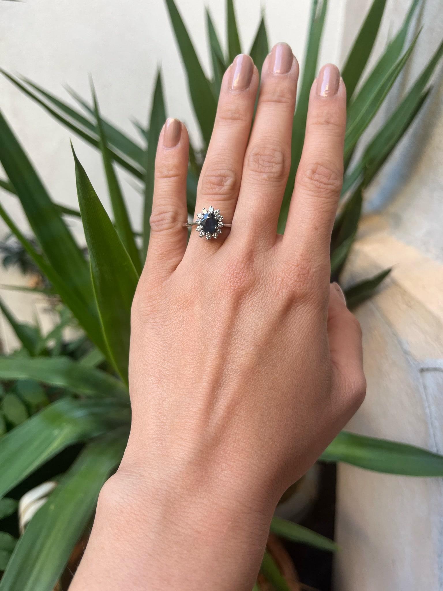 Bague Vintage Marguerite Saphir "Manille"