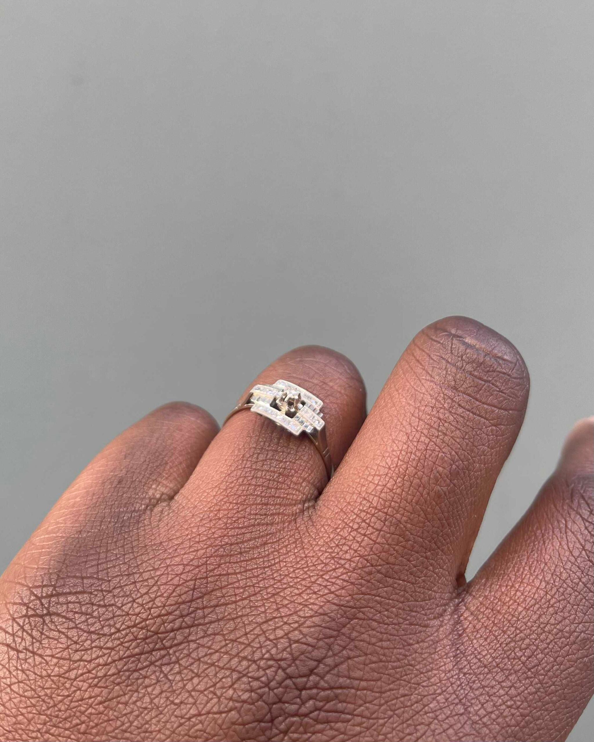 Bague Vintage Art-Déco Diamant "Emeline"