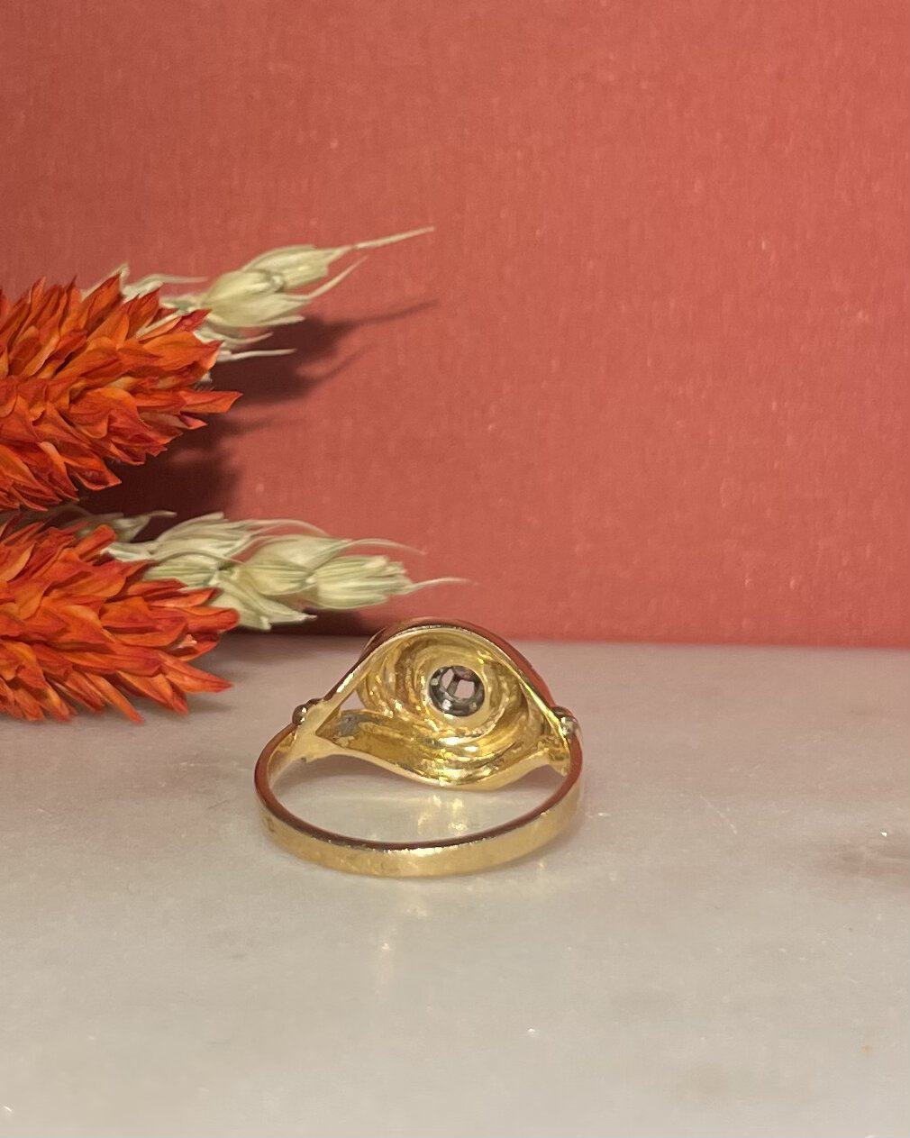 Bague Vintage Tourbillon Art-Deco Diamant "Erine"