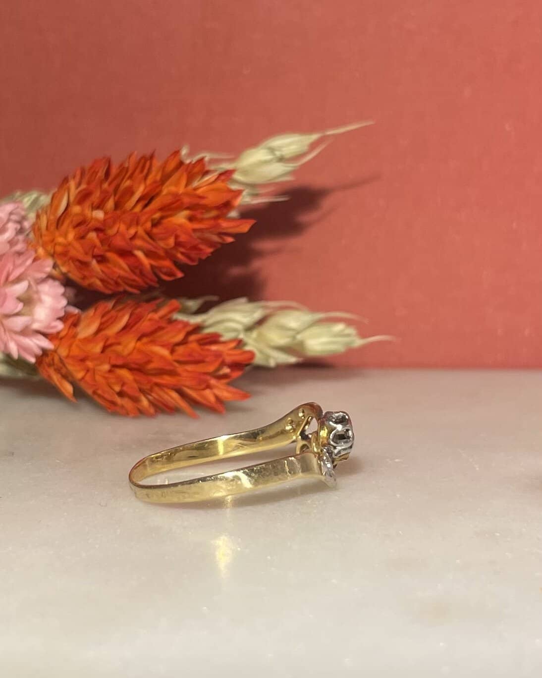Bague Tourbillon Art-Déco Perle et Diamants "Lénaelle"