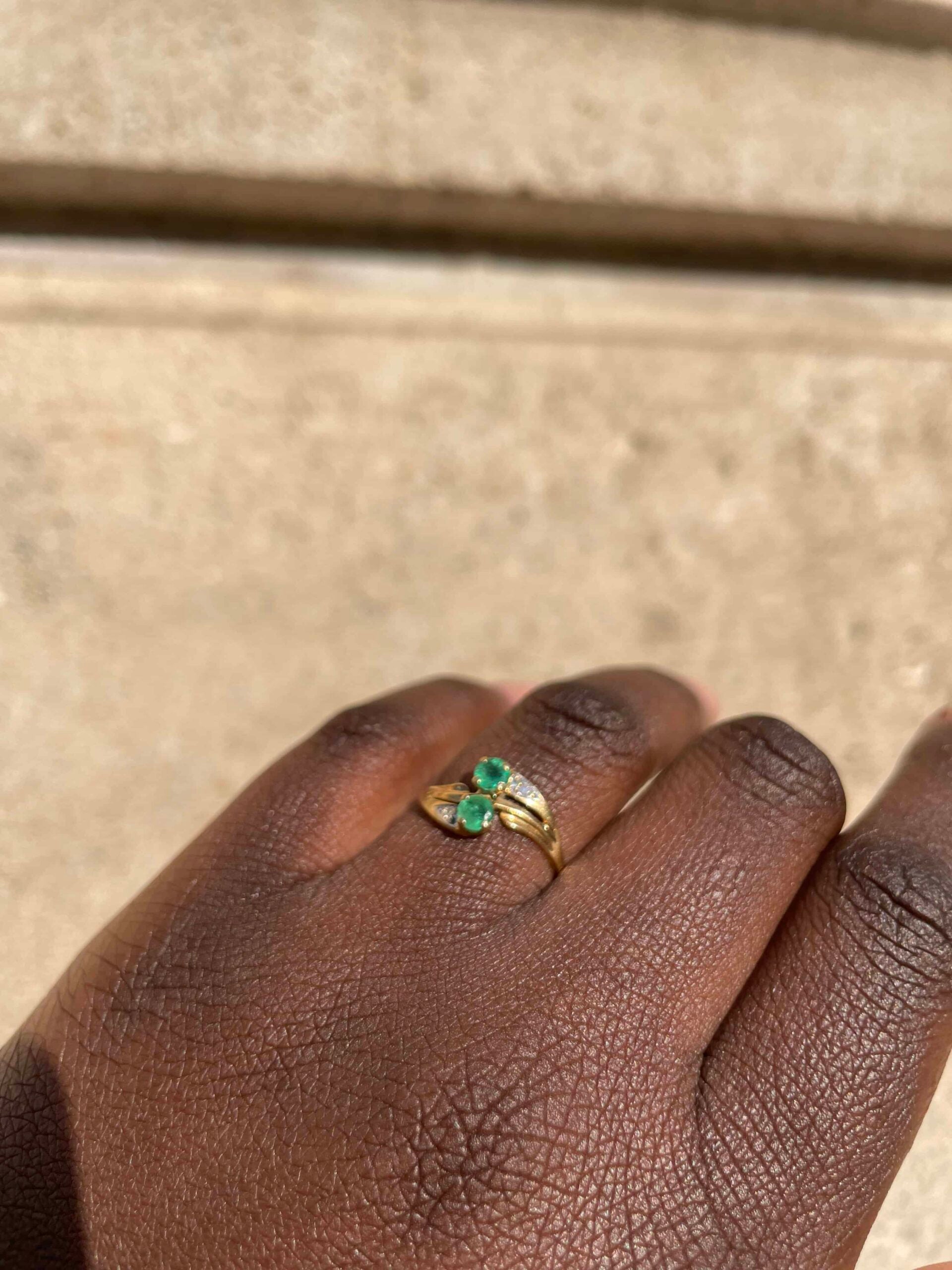 Bague Toi & Moi Emeraudes et Diamants "Tyla"