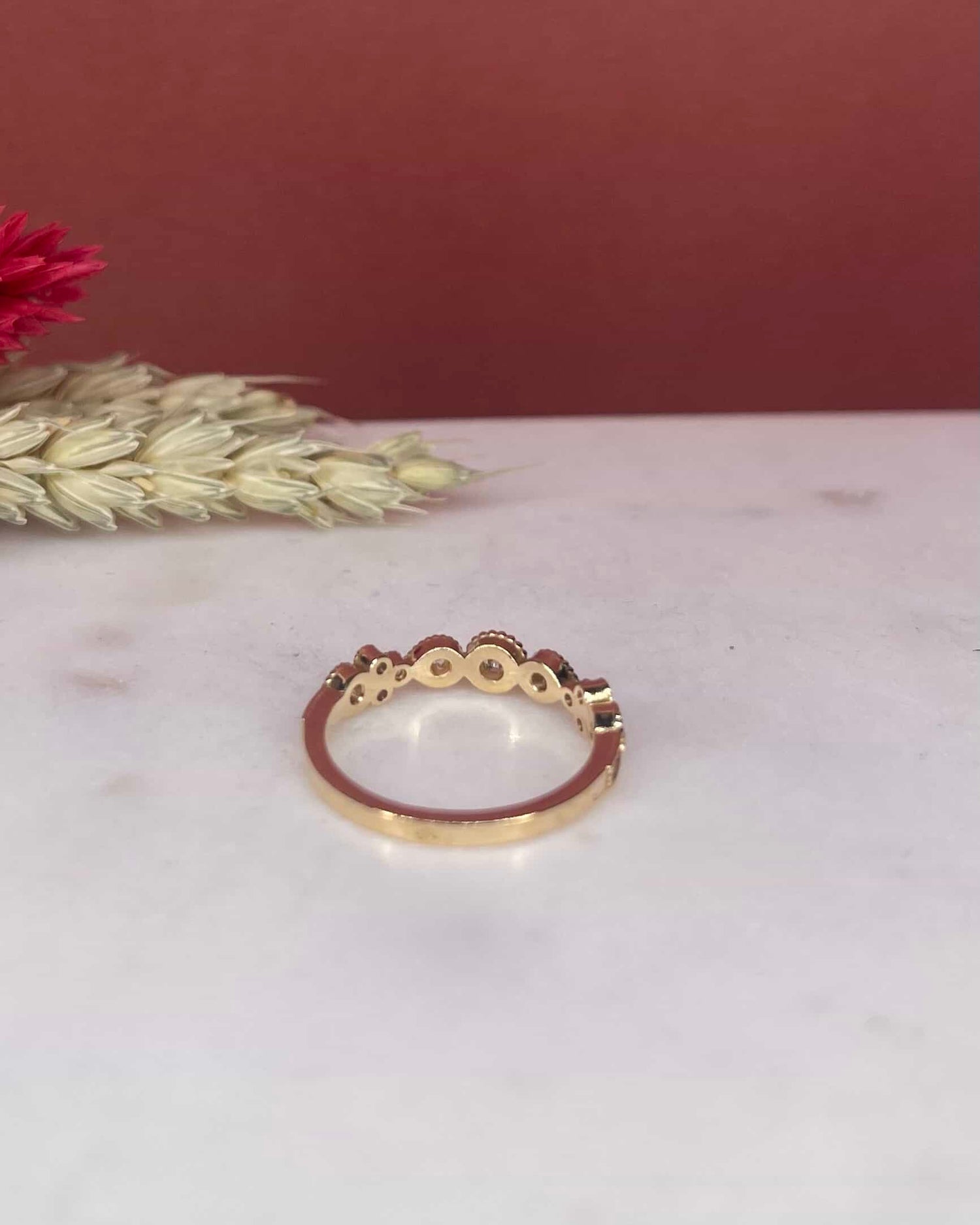 Demi Alliance Vintage 15 Diamants "Lucile"