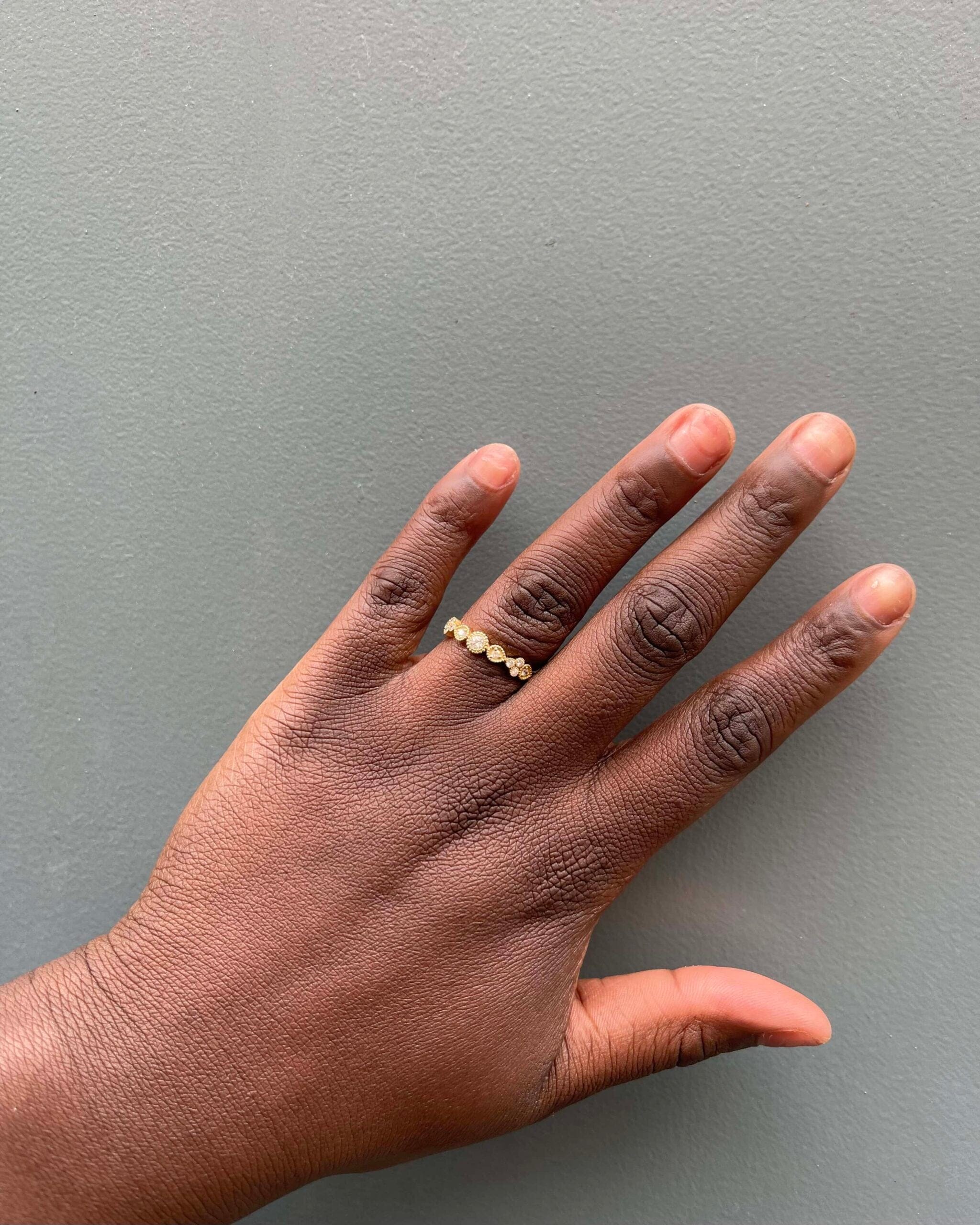 Demi Alliance Vintage 15 Diamants "Lucile" - Elliade Paris