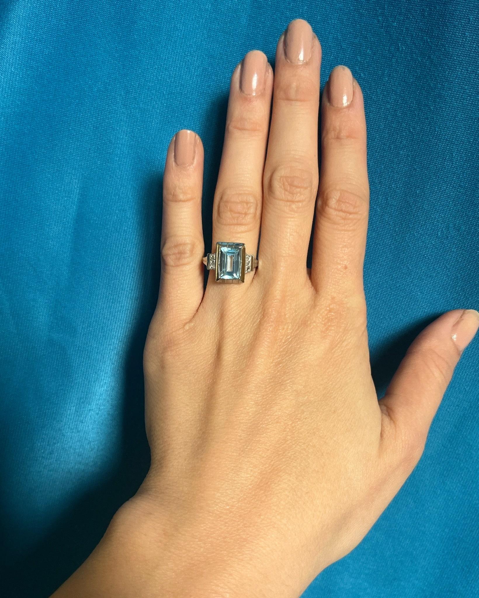 Chevalière Art Déco Topaze & Diamants "Deva"