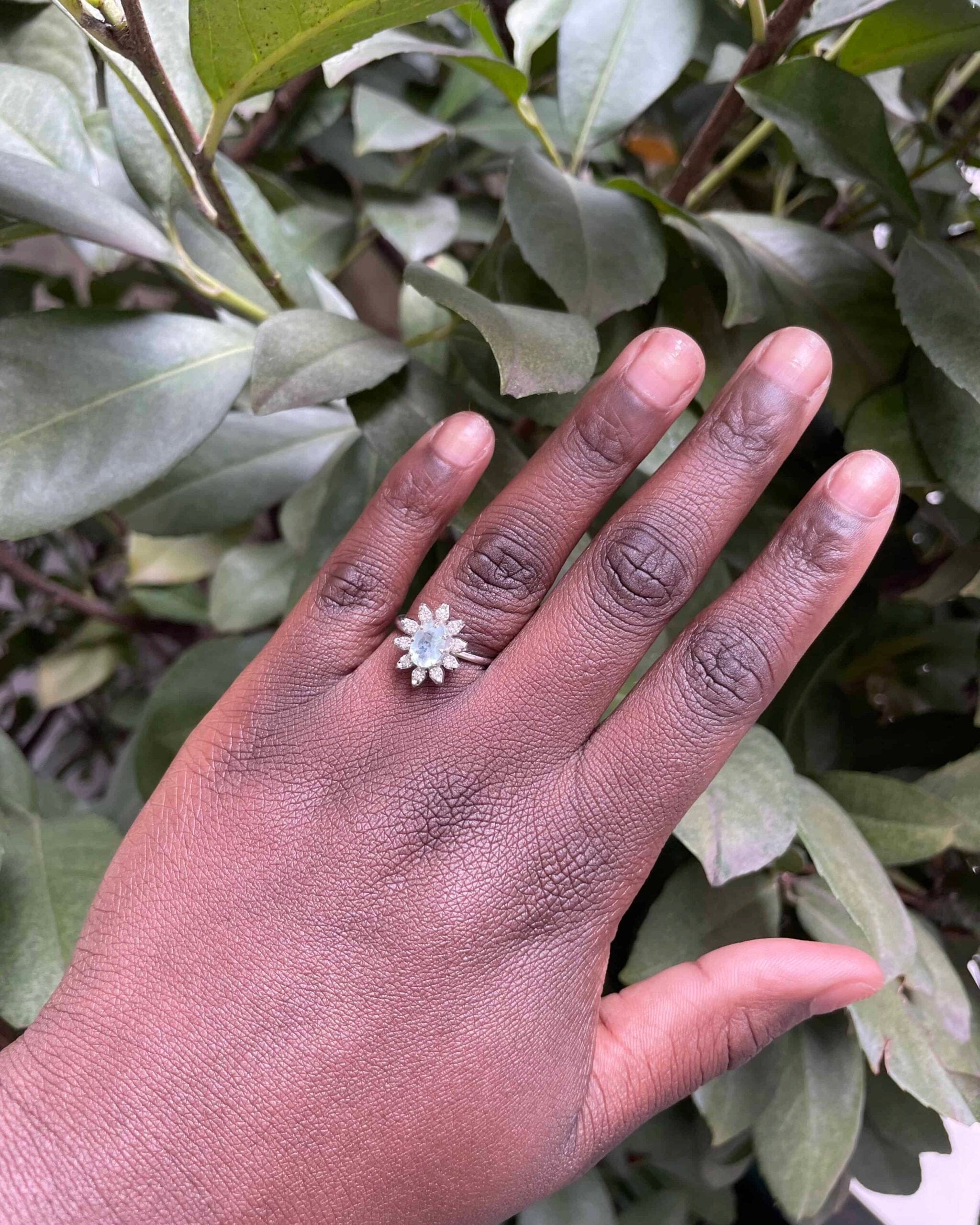 Bague Marguerite Aigue-Marine & Diamants "Lilia"