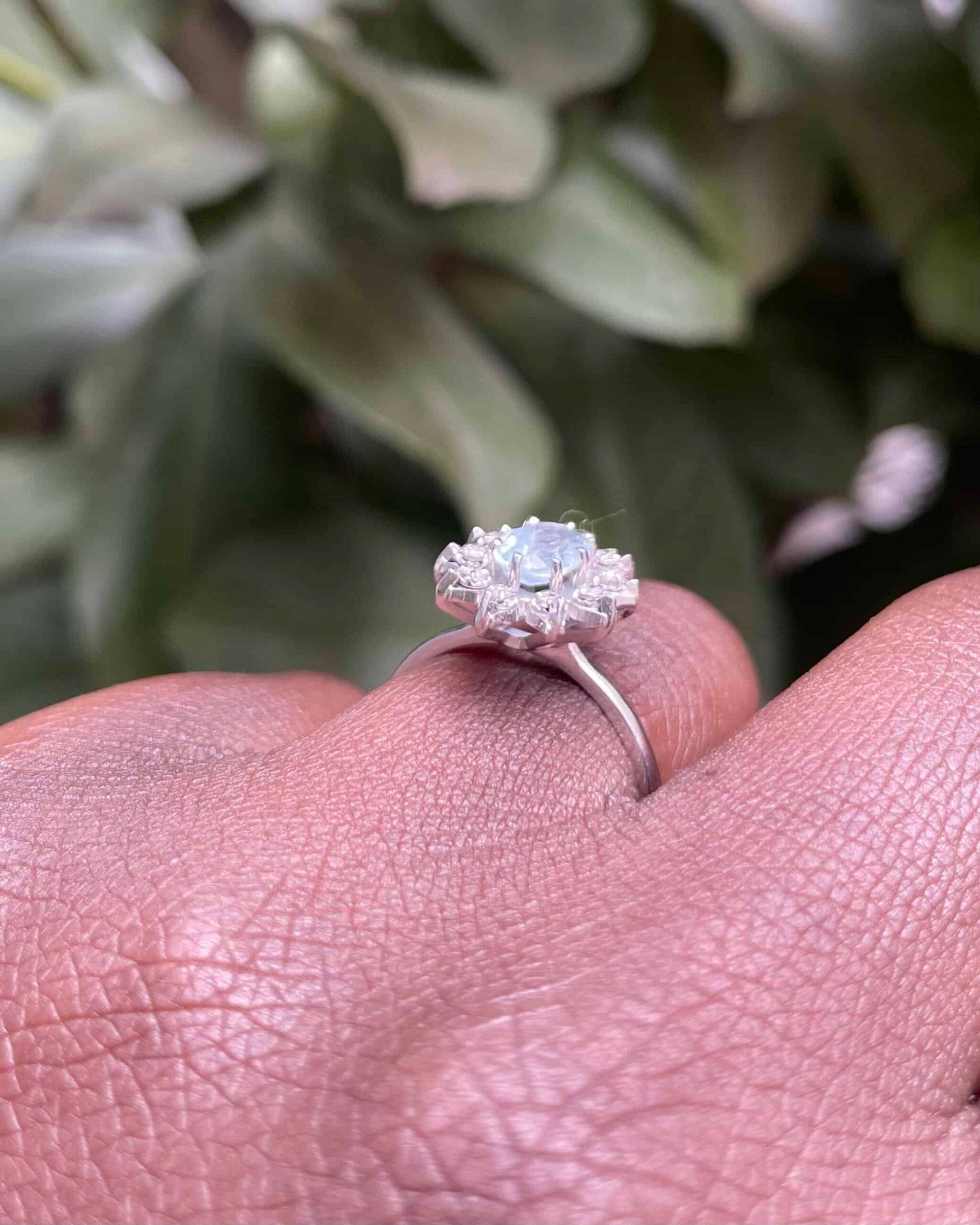 Bague Marguerite Aigue-Marine & Diamants "Lilia"