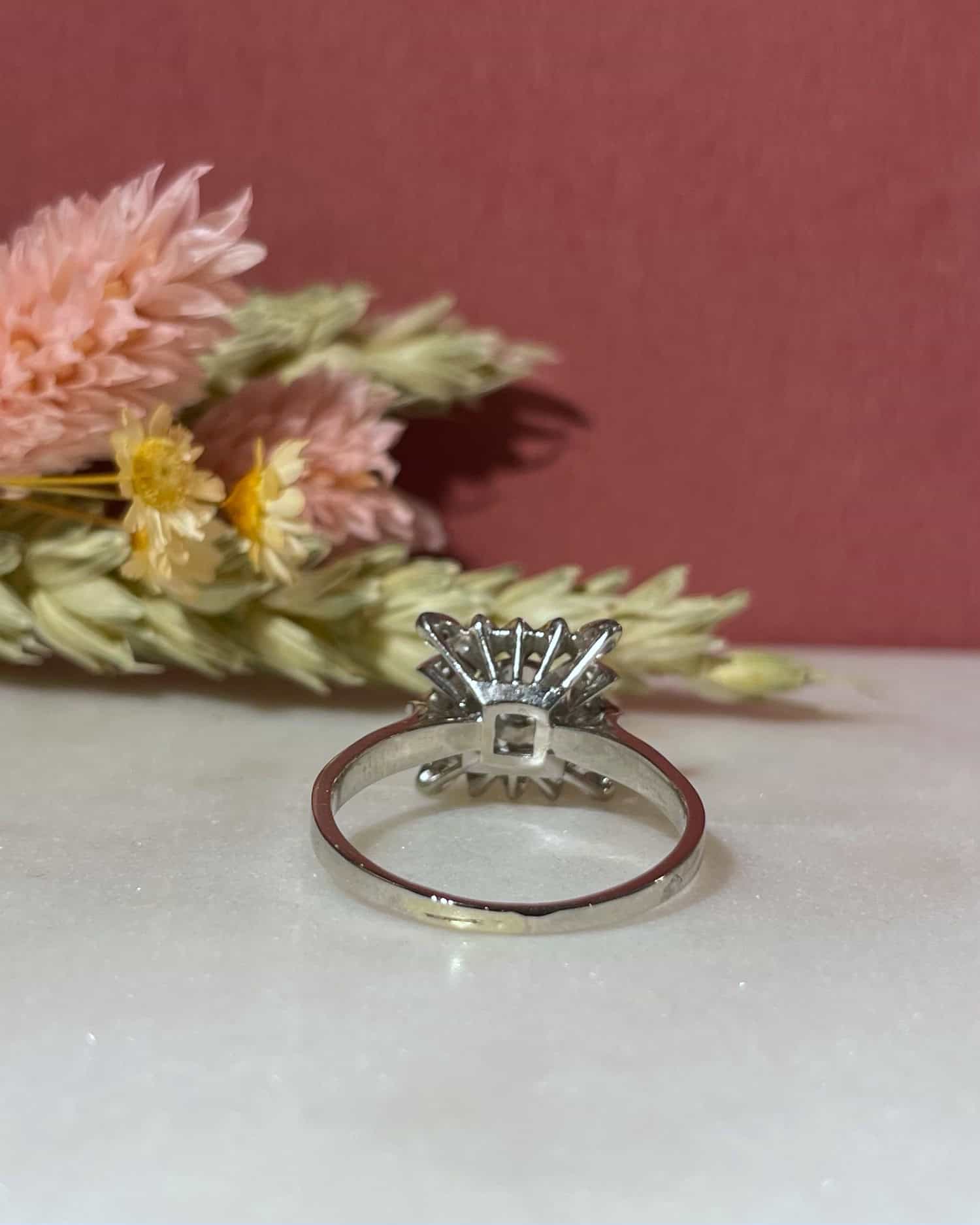 "Norah" 17 Diamond Daisy Flower Ring
