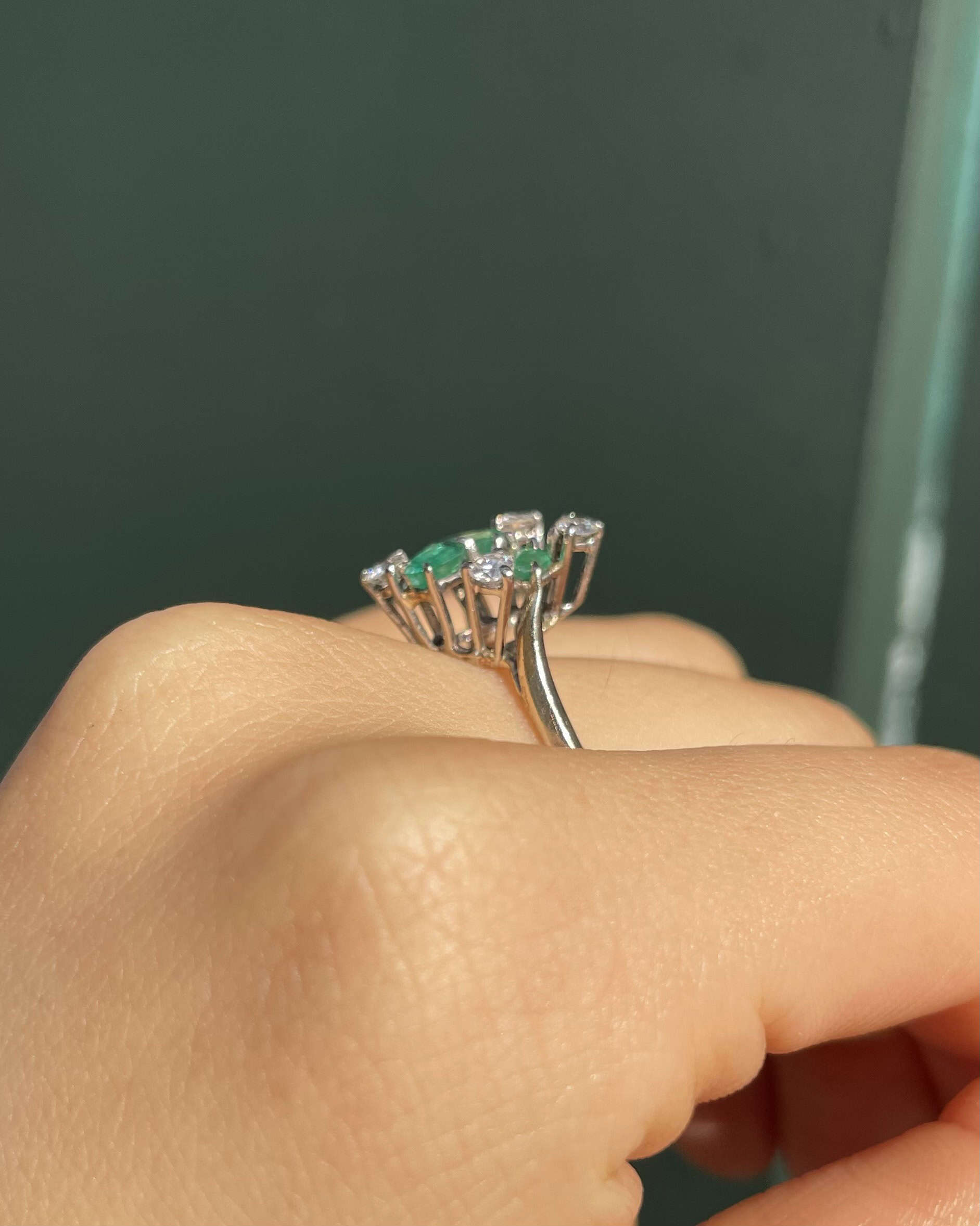 Bague Vintage Emeraudes et Diamants "Lucie"