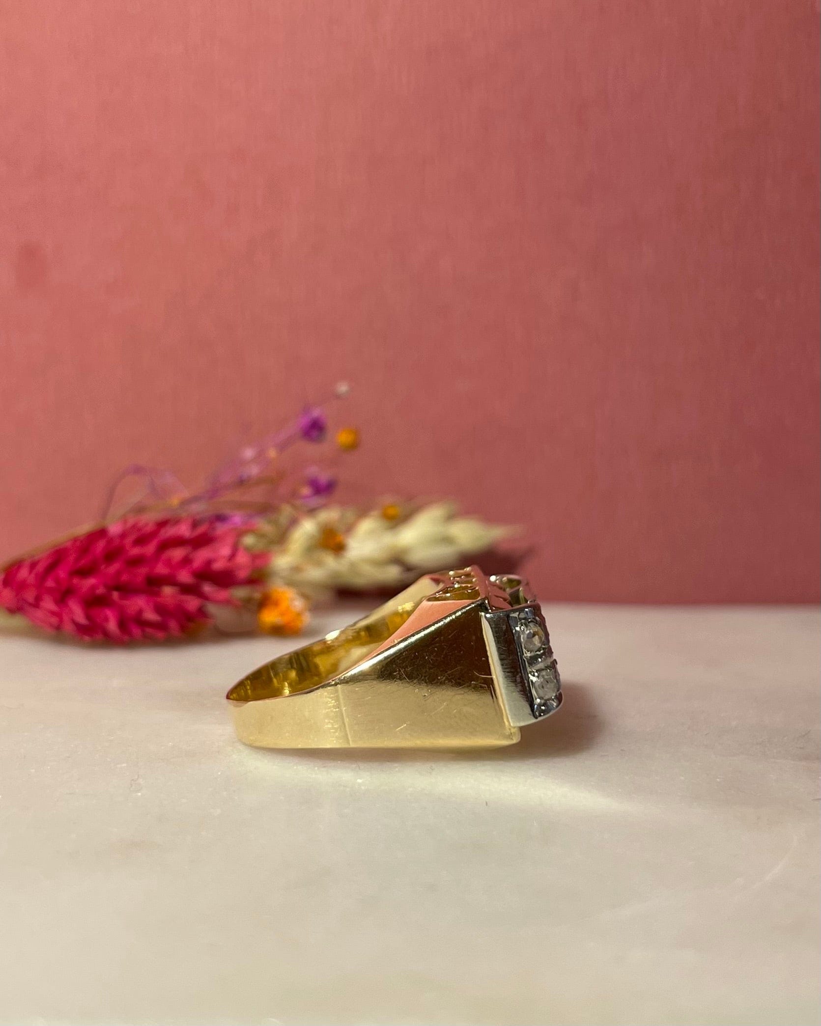 Bague Vintage Tank Diamants 0.13 carat "Stanis"