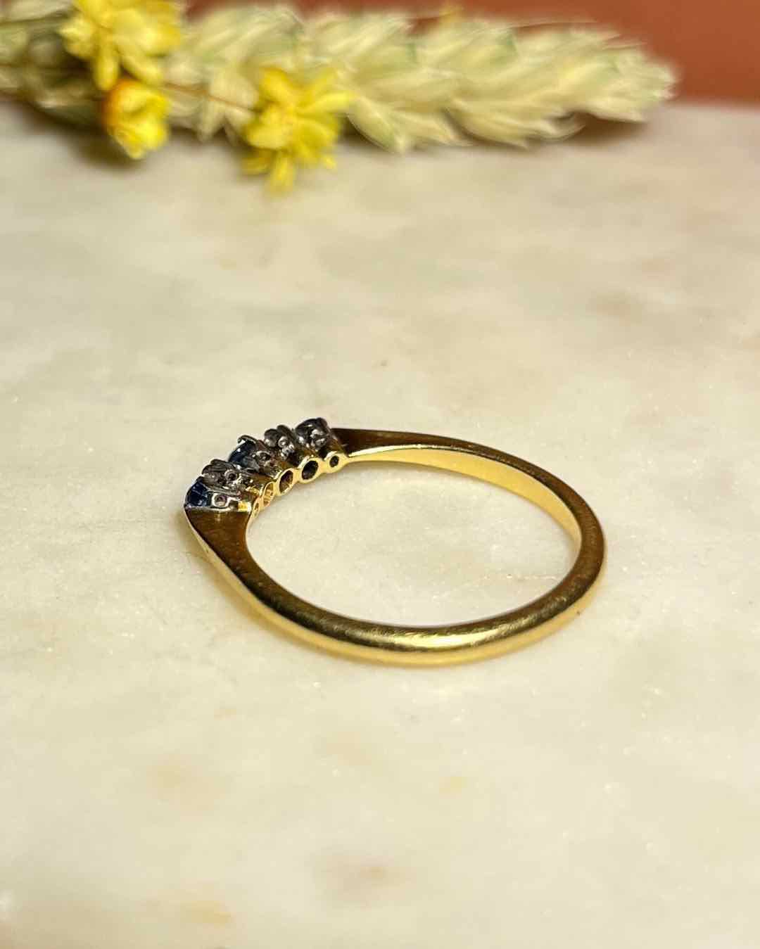 Bague rivière Diamants & Saphirs "Louisa"
