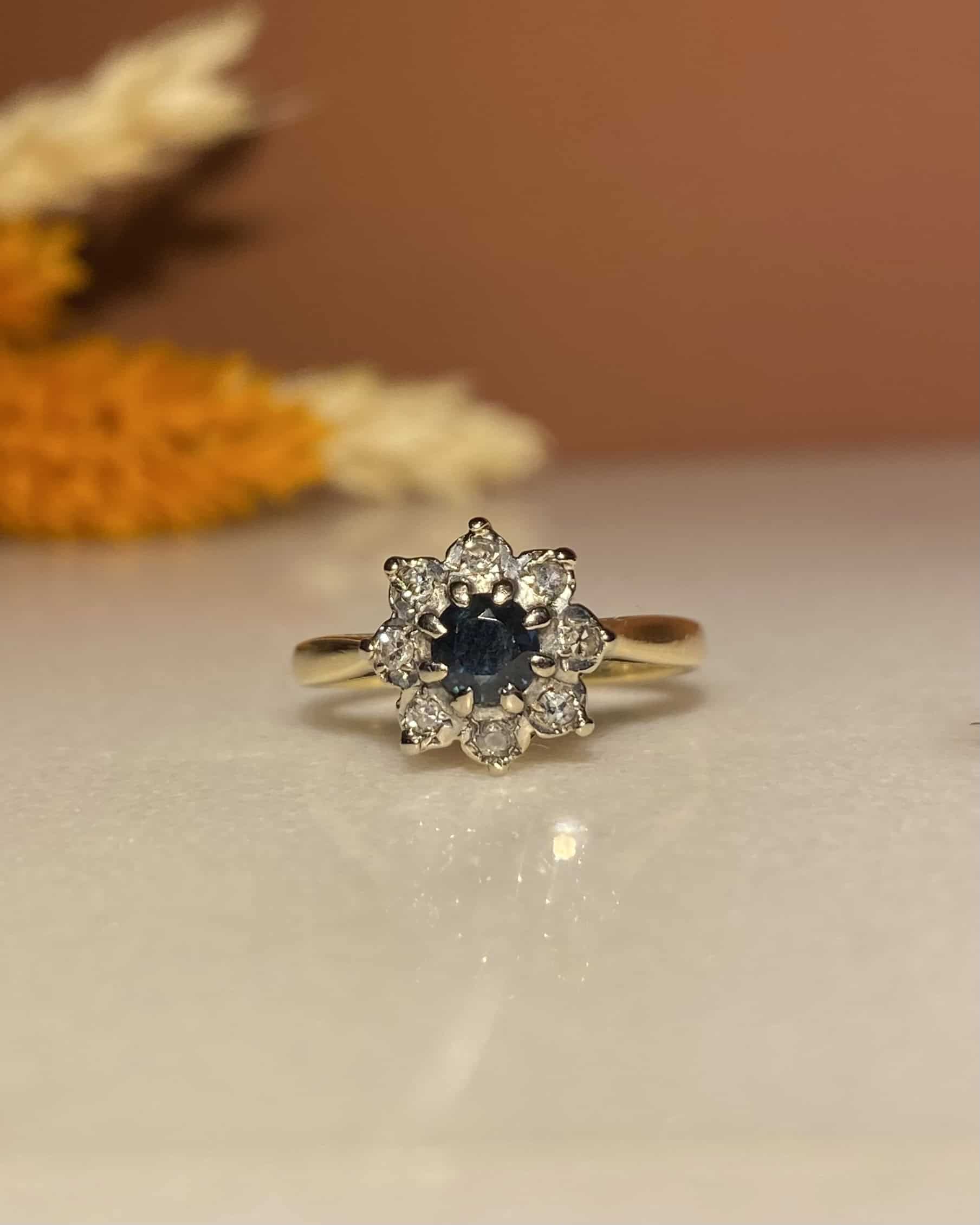 Bague Marguerite Saphir & Diamants "Nayla" - Elliade Paris