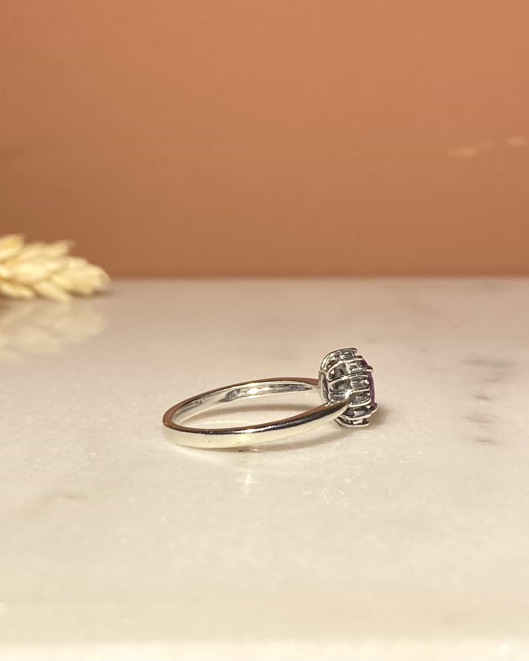 Bague Marguerite Saphir rose & Diamants "Elizabeth"
