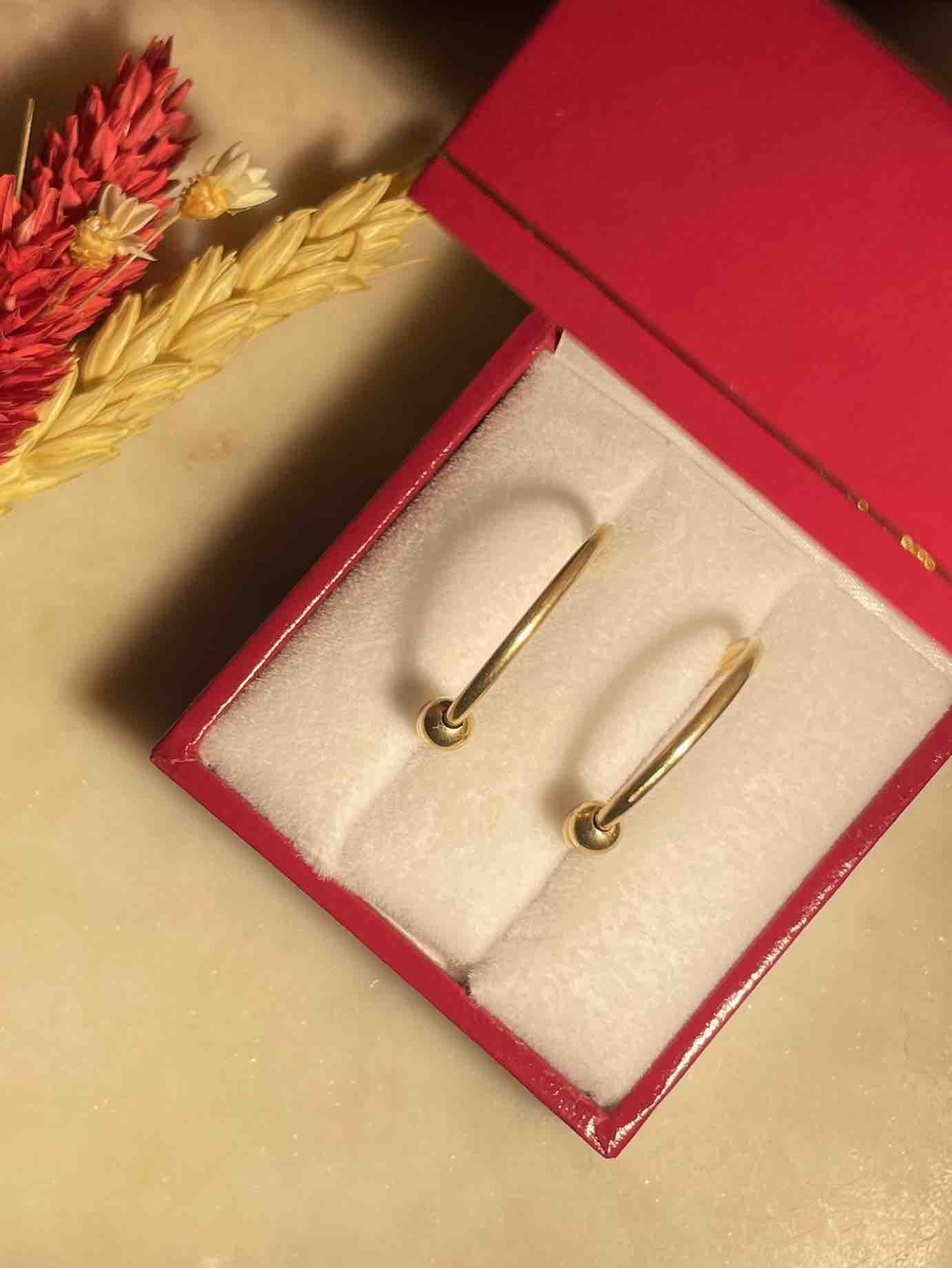 Pendientes de aro vintage dorados "Sybelle"