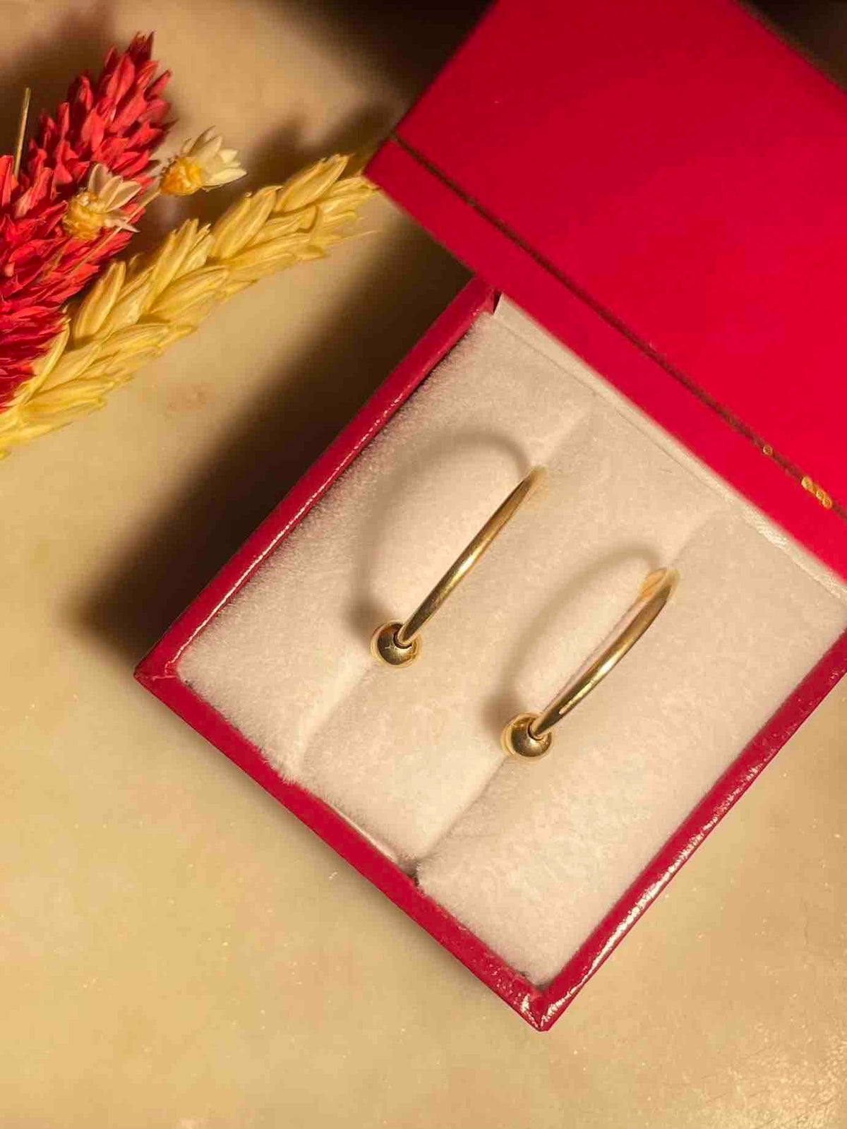 Vintage Gold "Sybelle" Hoop Earrings