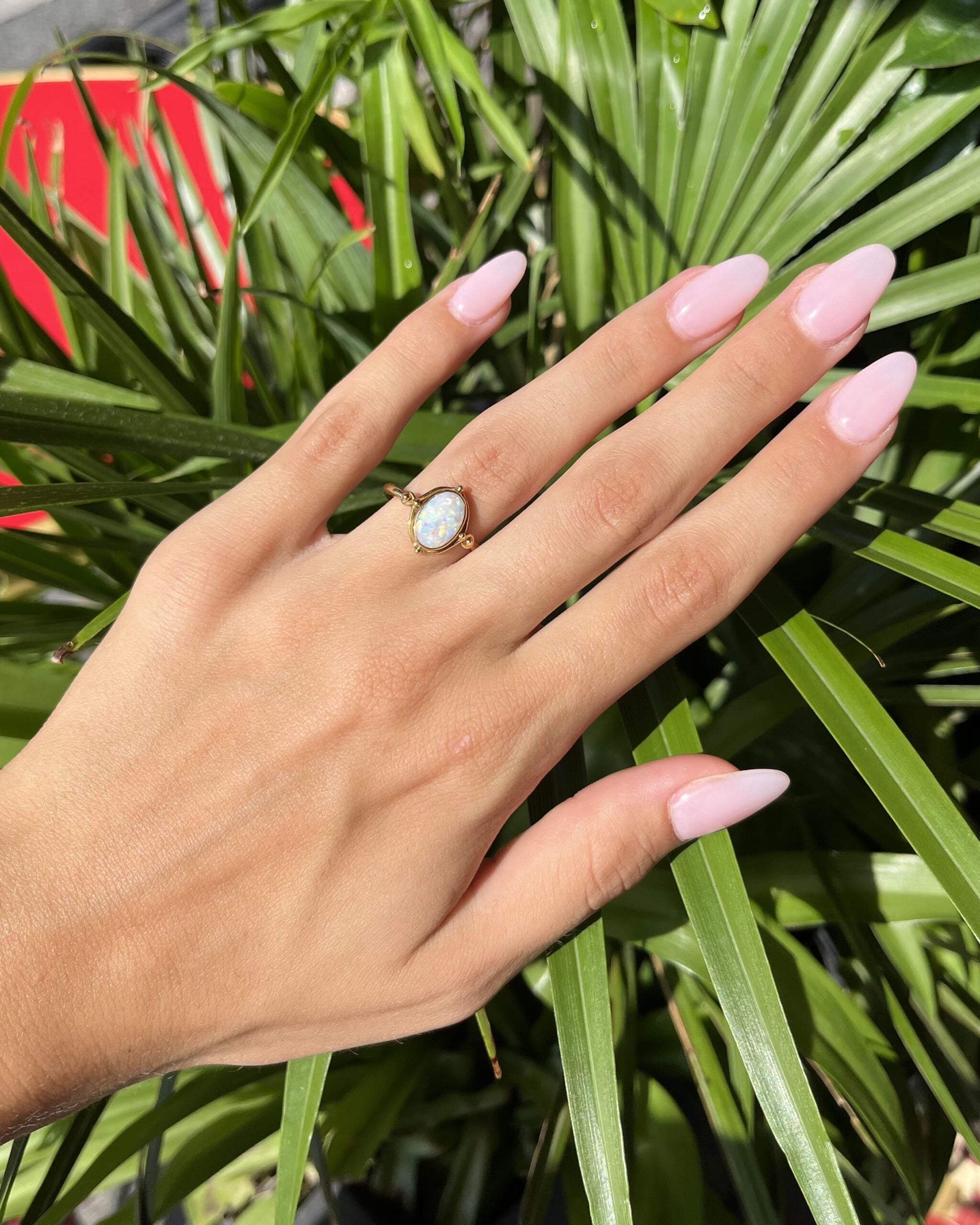 Bague vintage Opale 1 carat "Oprah"