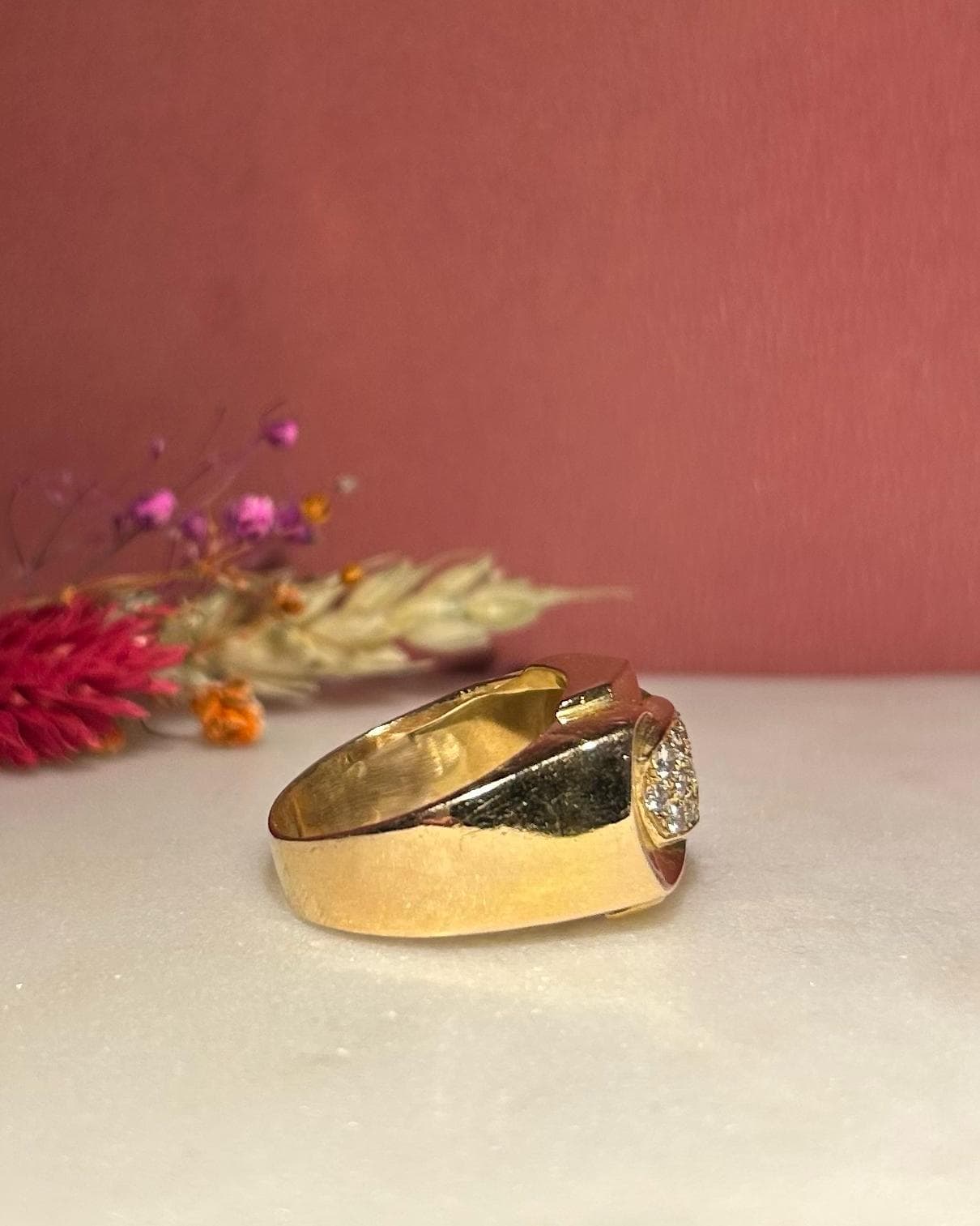 Bague Tank Vintage 19 Diamants "Madelynne" - Elliade Paris
