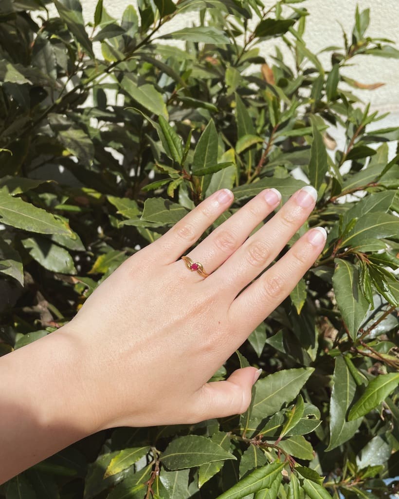Bague tourbillon vintage rubis "Olivia"