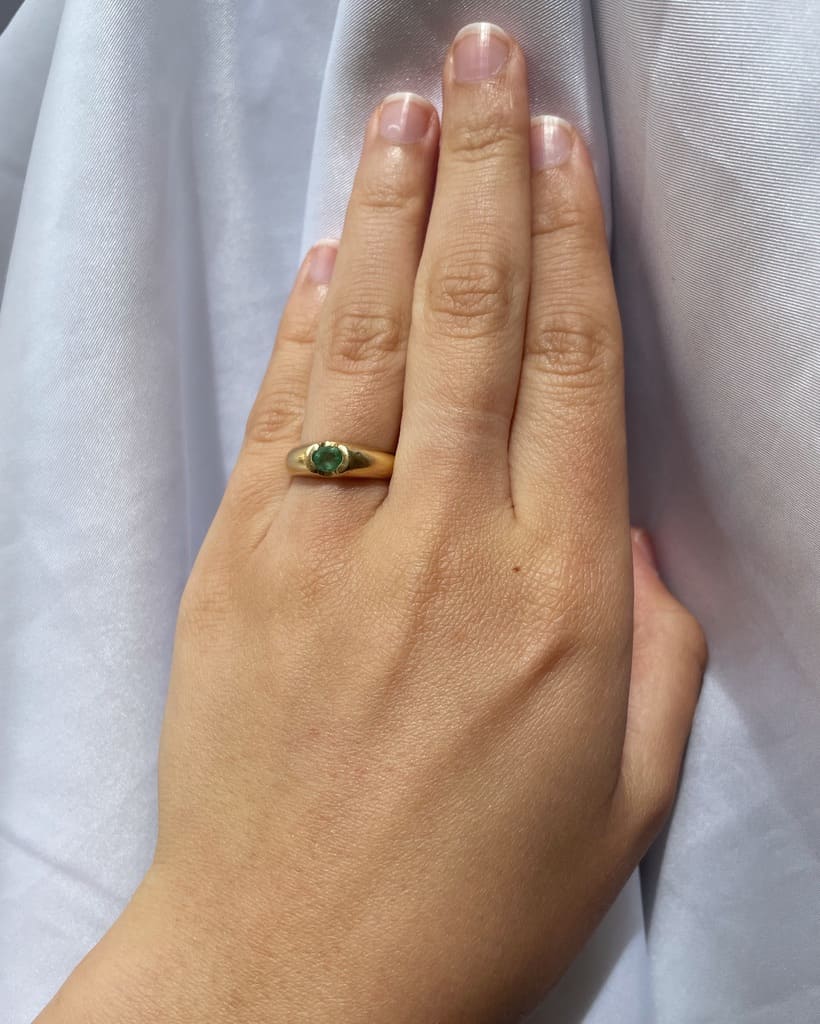 Bague Vintage Jonc émeraude "Sonia"