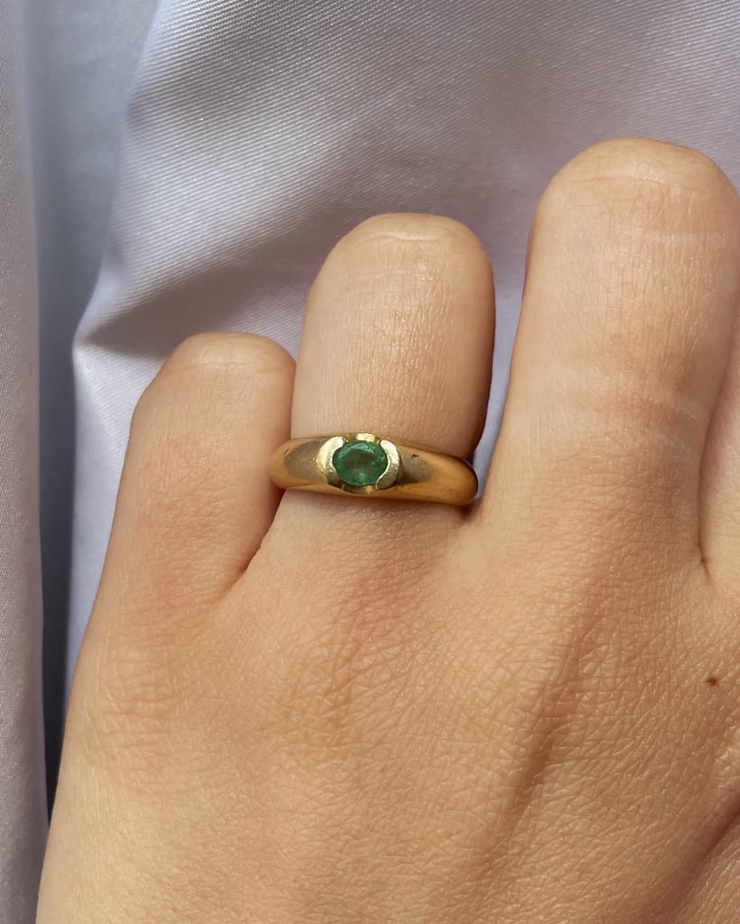 Bague Vintage Jonc émeraude "Sonia"