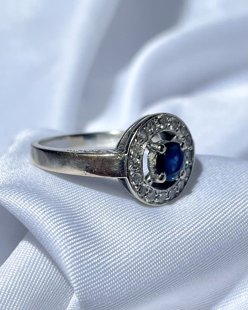 Bague saphir & diamants vintage "Romane"