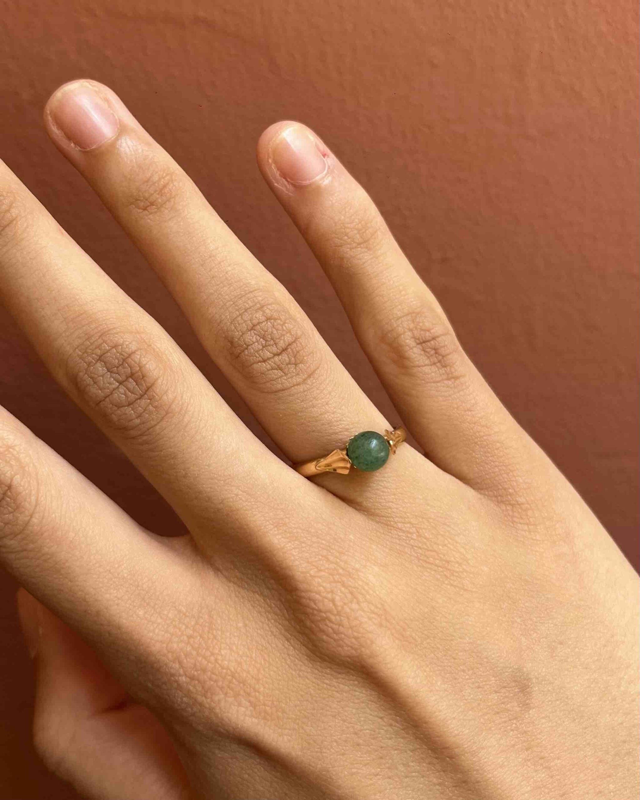 Bague solitaire agate vintage "Kinsie"