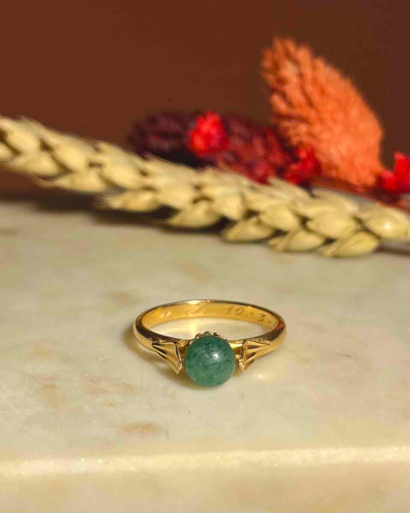 Bague solitaire agate vintage "Kinsie"