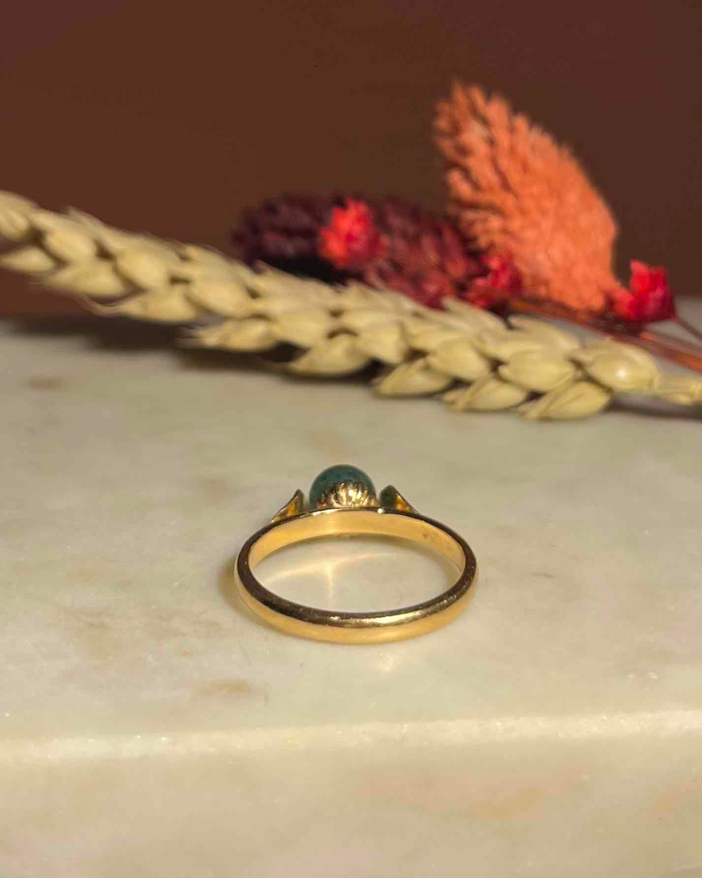 Bague solitaire agate vintage "Kinsie"
