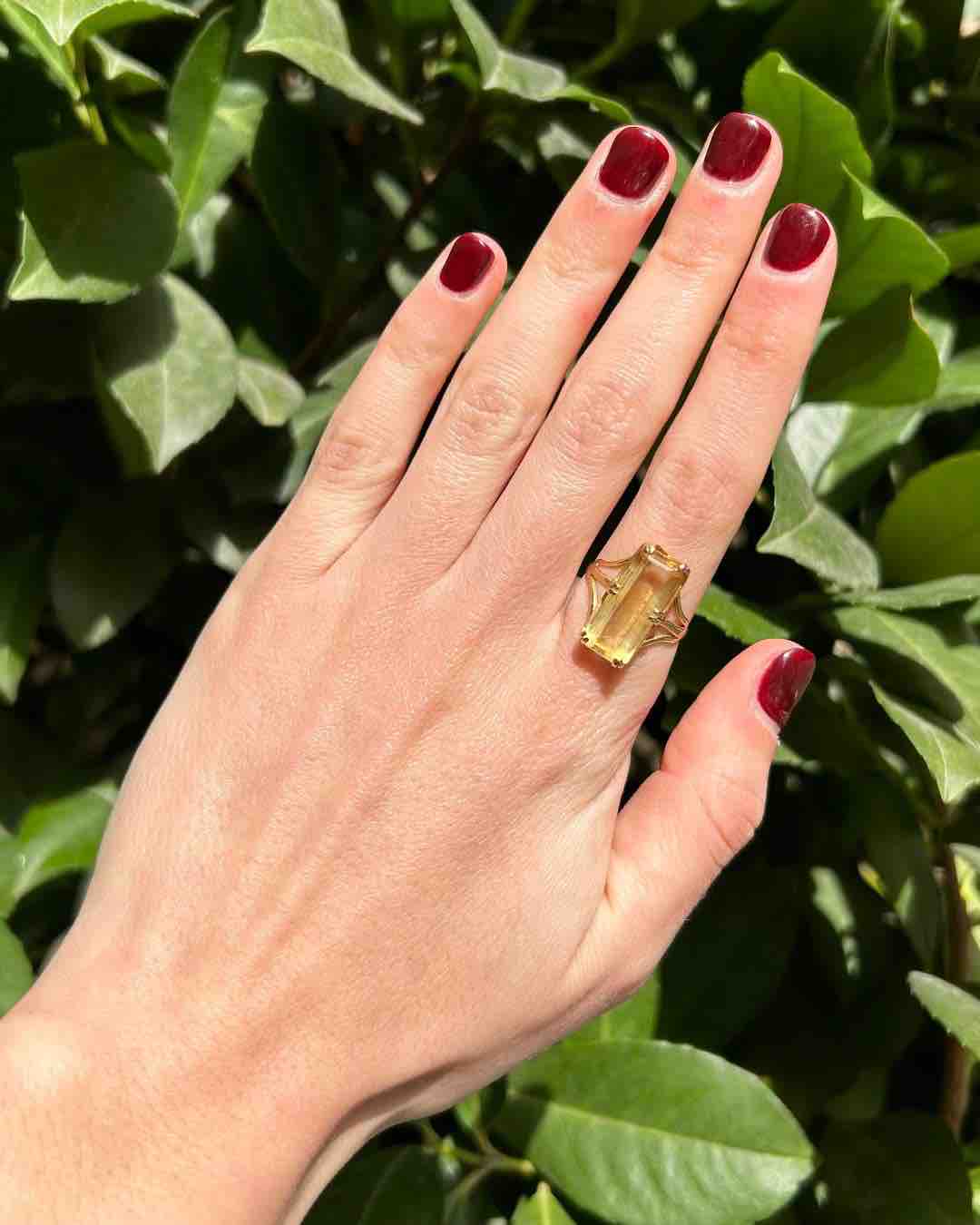 Bague vintage cocktail Citrine "Alizée"