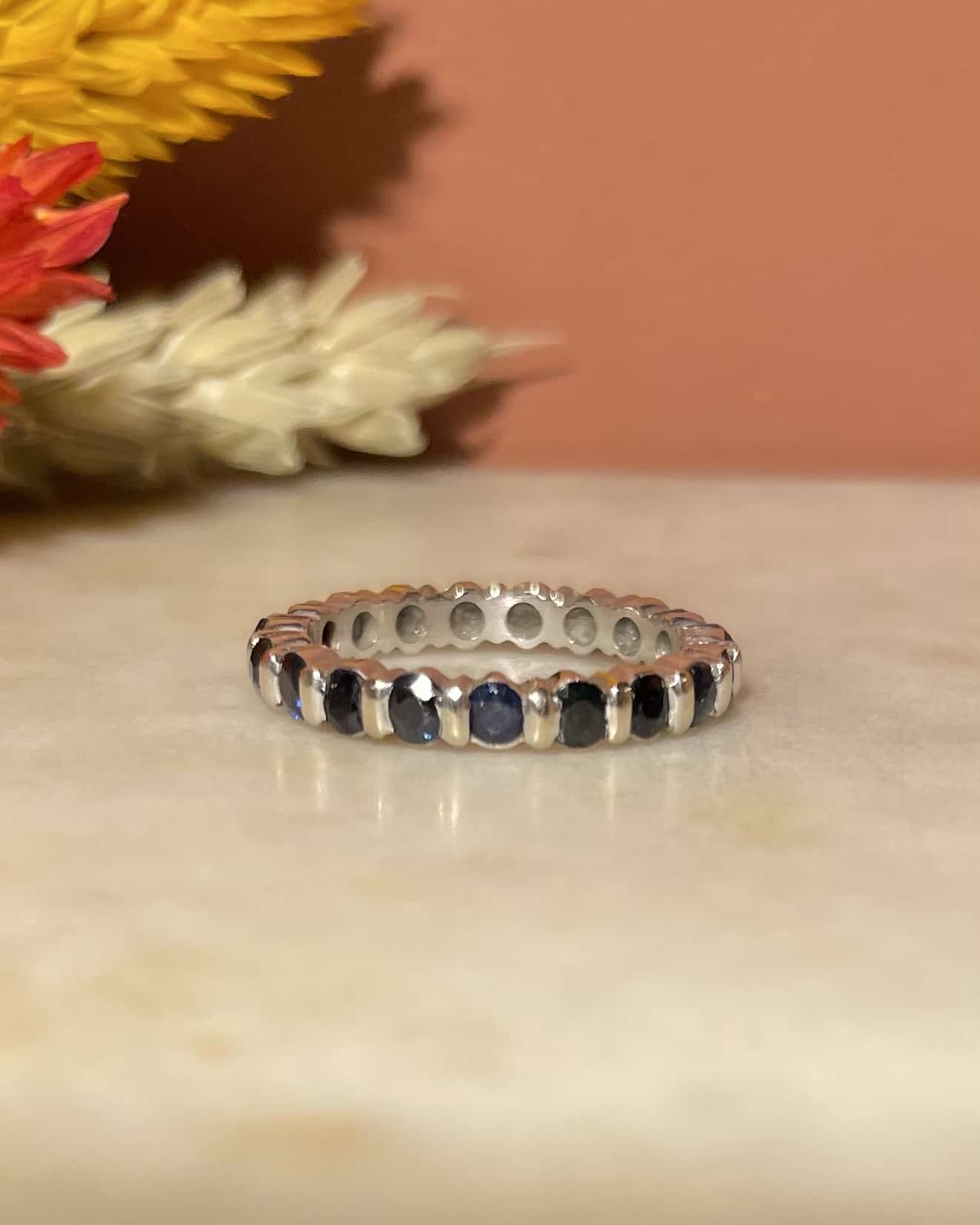 American Sapphire Wedding Band 1.15 carat "Orion"