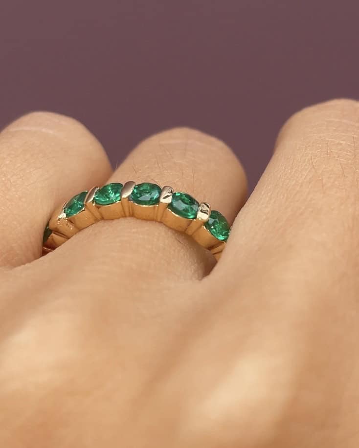Alliance Américaine vintage Emeraudes 2 carats "Nikita" - Elliade Paris