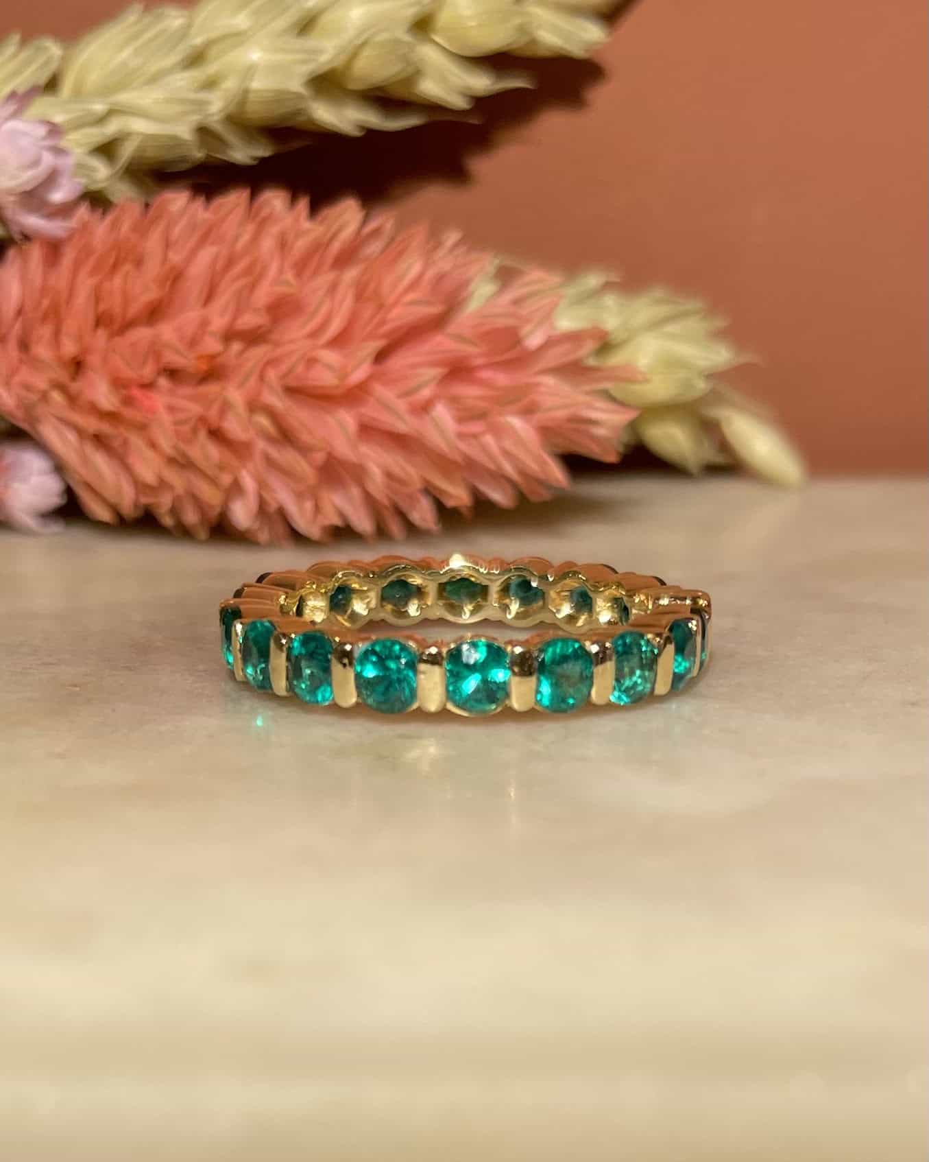 Alliance Américaine vintage Emeraudes 2 carats "Nikita" - Elliade Paris
