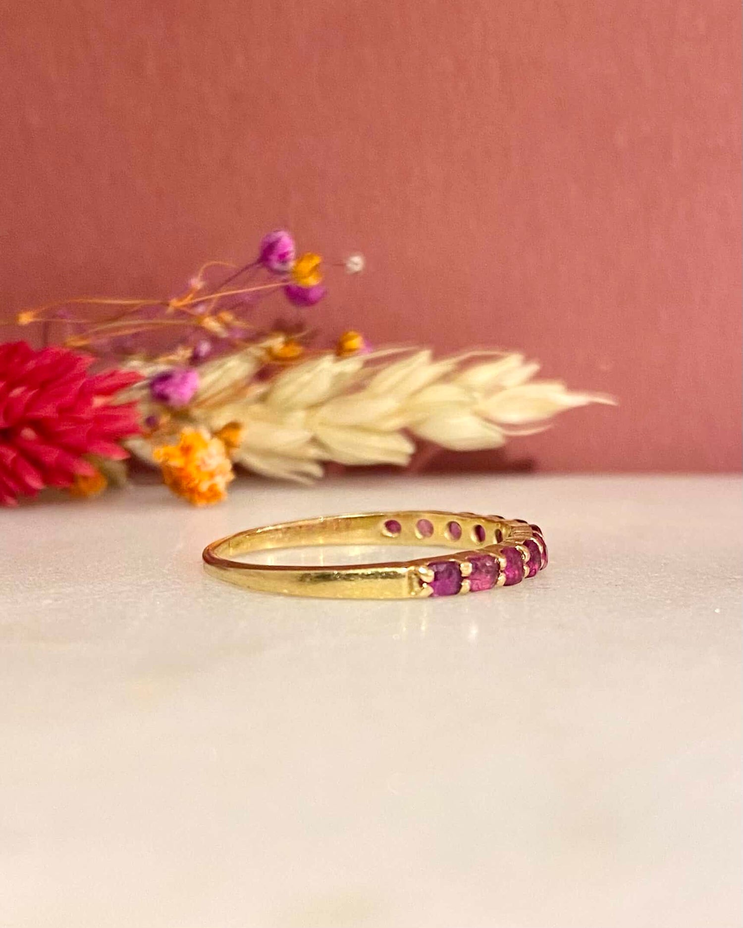 Demi-Alliance Vintage Rubis "Jennie" - Elliade Paris