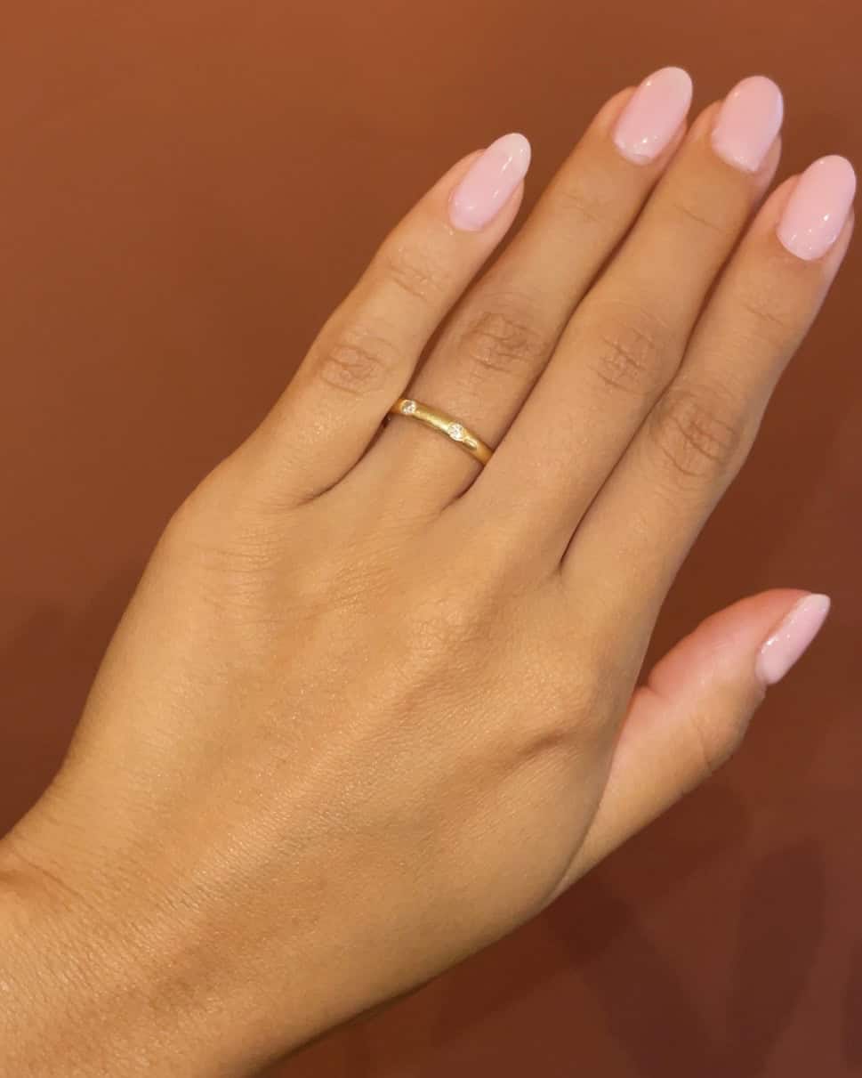 Alianza de boda vintage "Vivi" con 8 diamantes de 0,24 quilates