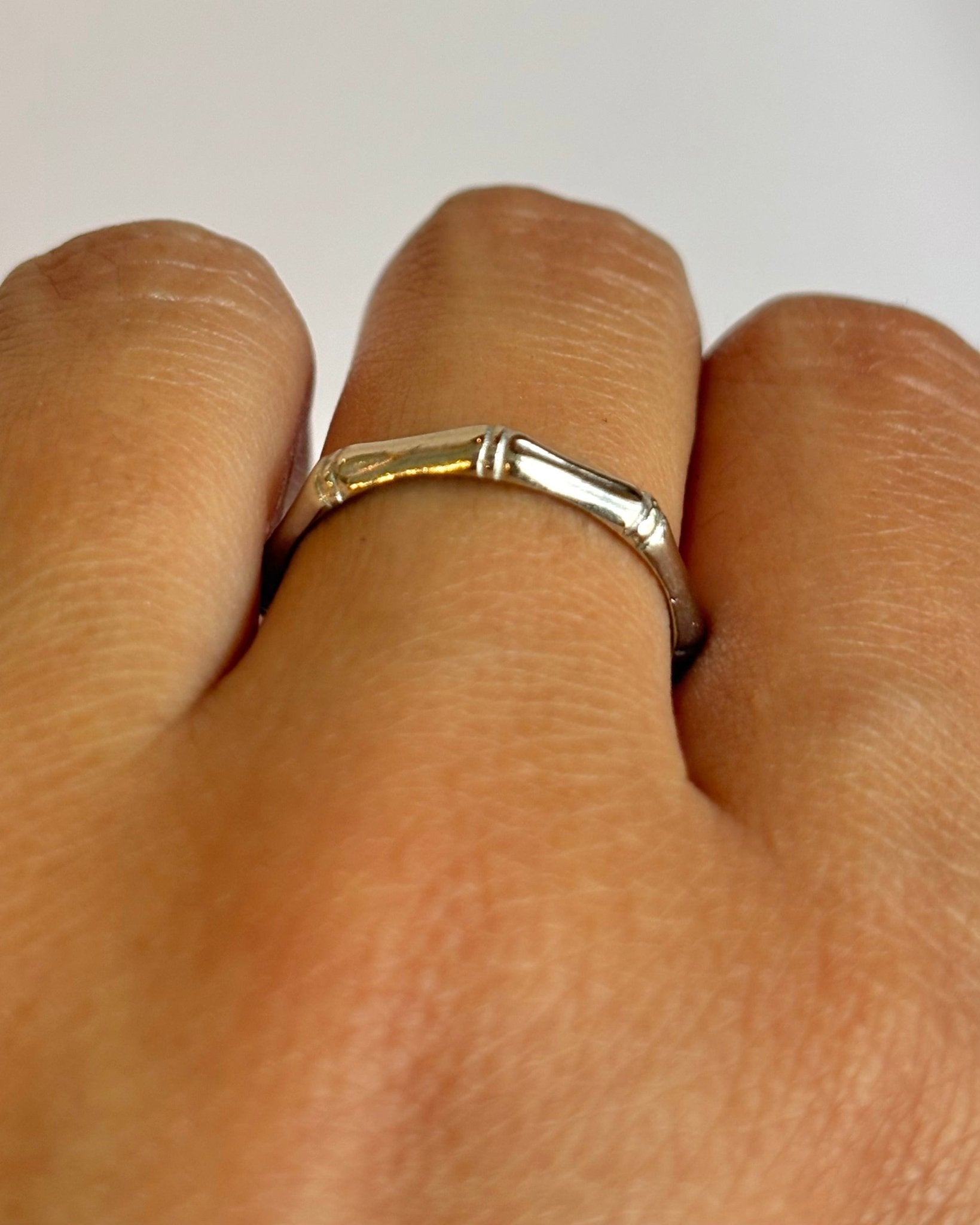 Alliance Style Bambou Or Gris 18 carats 3.1mm "Cristina" - Elliade Paris