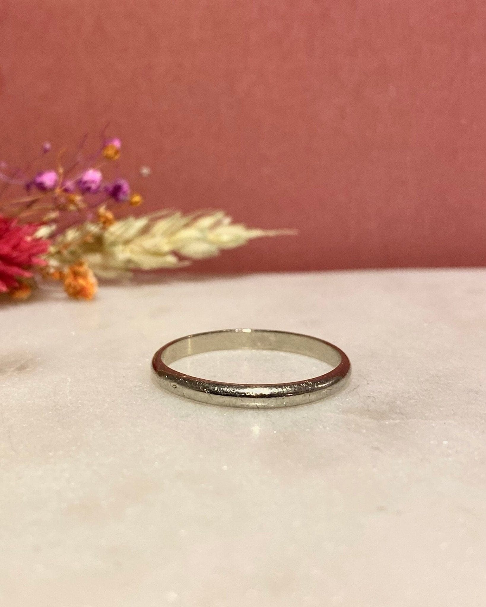Alliance vintage en or gris 18 carats "Jules" - Elliade Paris