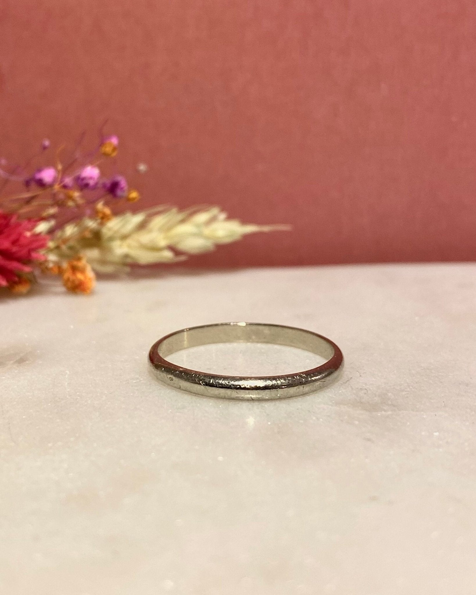 Alliance vintage en or gris 18 carats "Jules" - Elliade Paris
